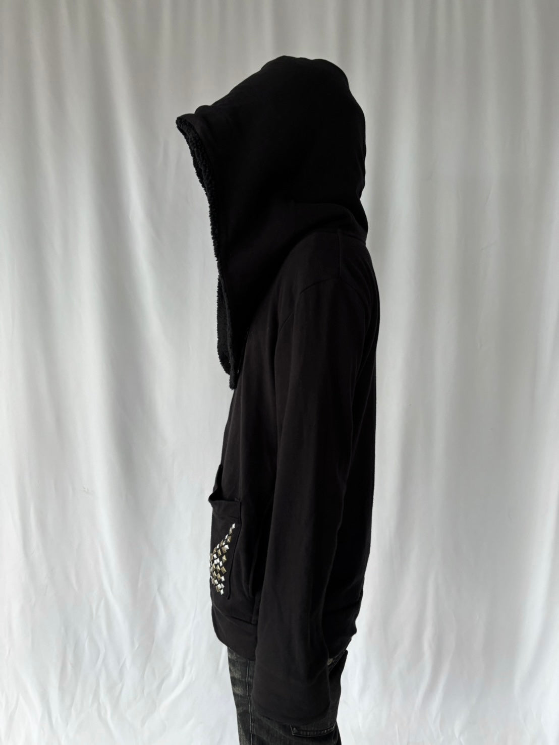 PPFM Studded Sherpa Hood Zip Hoodie