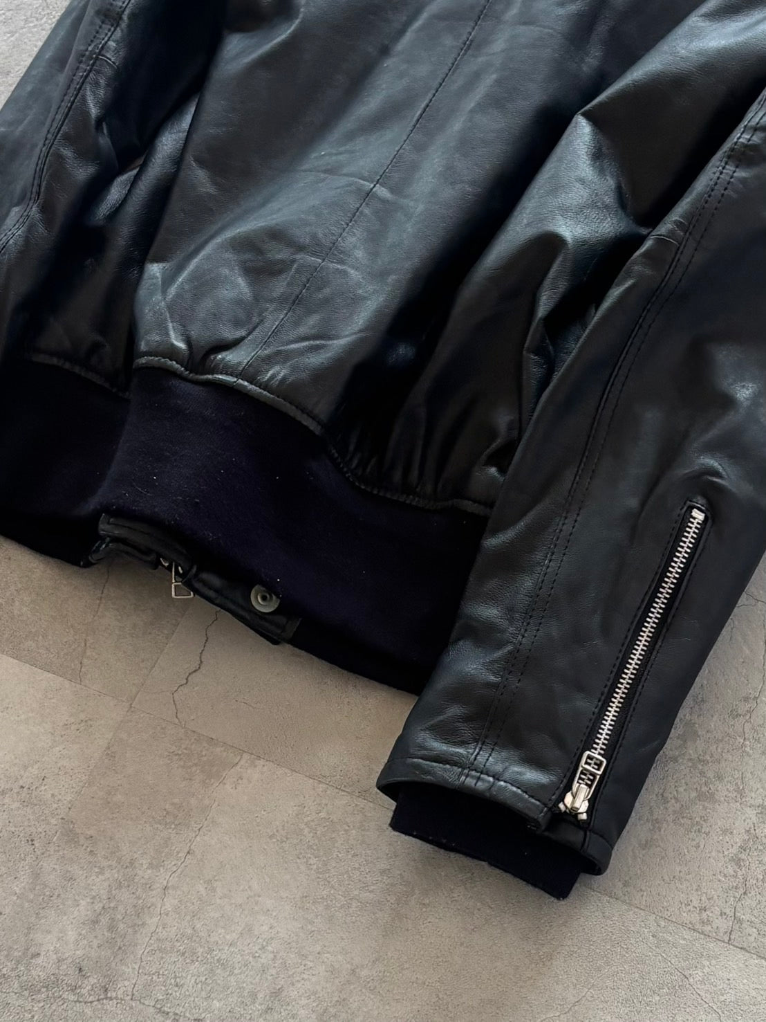 VANQUISH BLACK FUR LEATHER HOOD JACKET