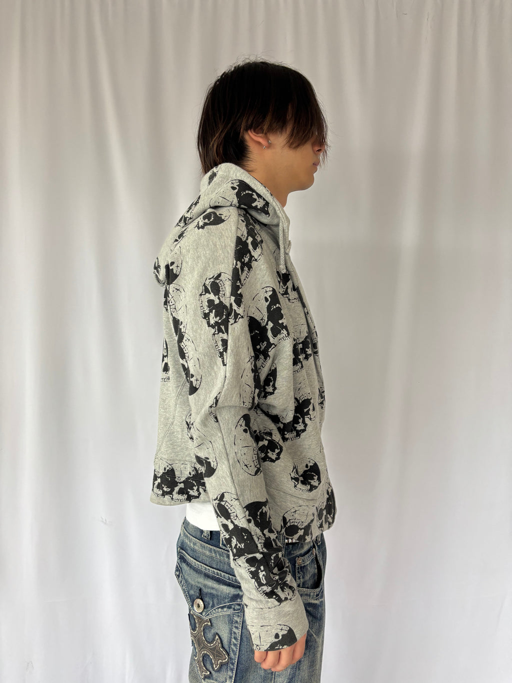 GLAD NEWS All-Over Skull Zip Hoodie