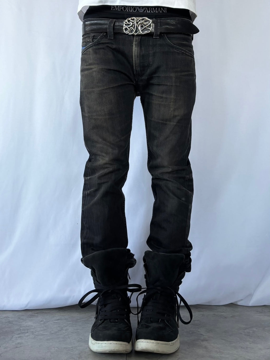 DIESEL BLACK TRIBAL FADED DENIM