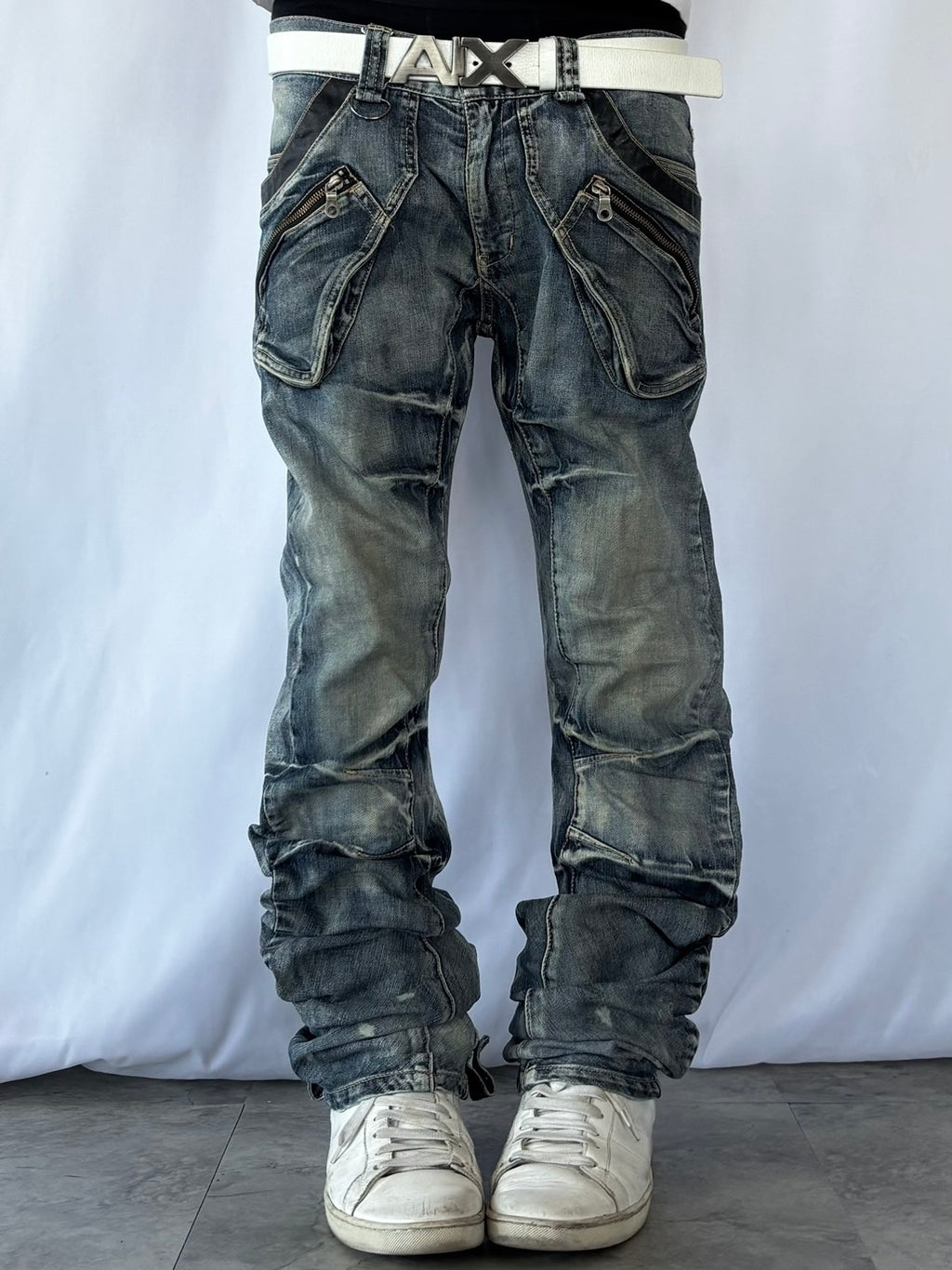 PPFM CHAOS CURVE DISTRESSED DENIM