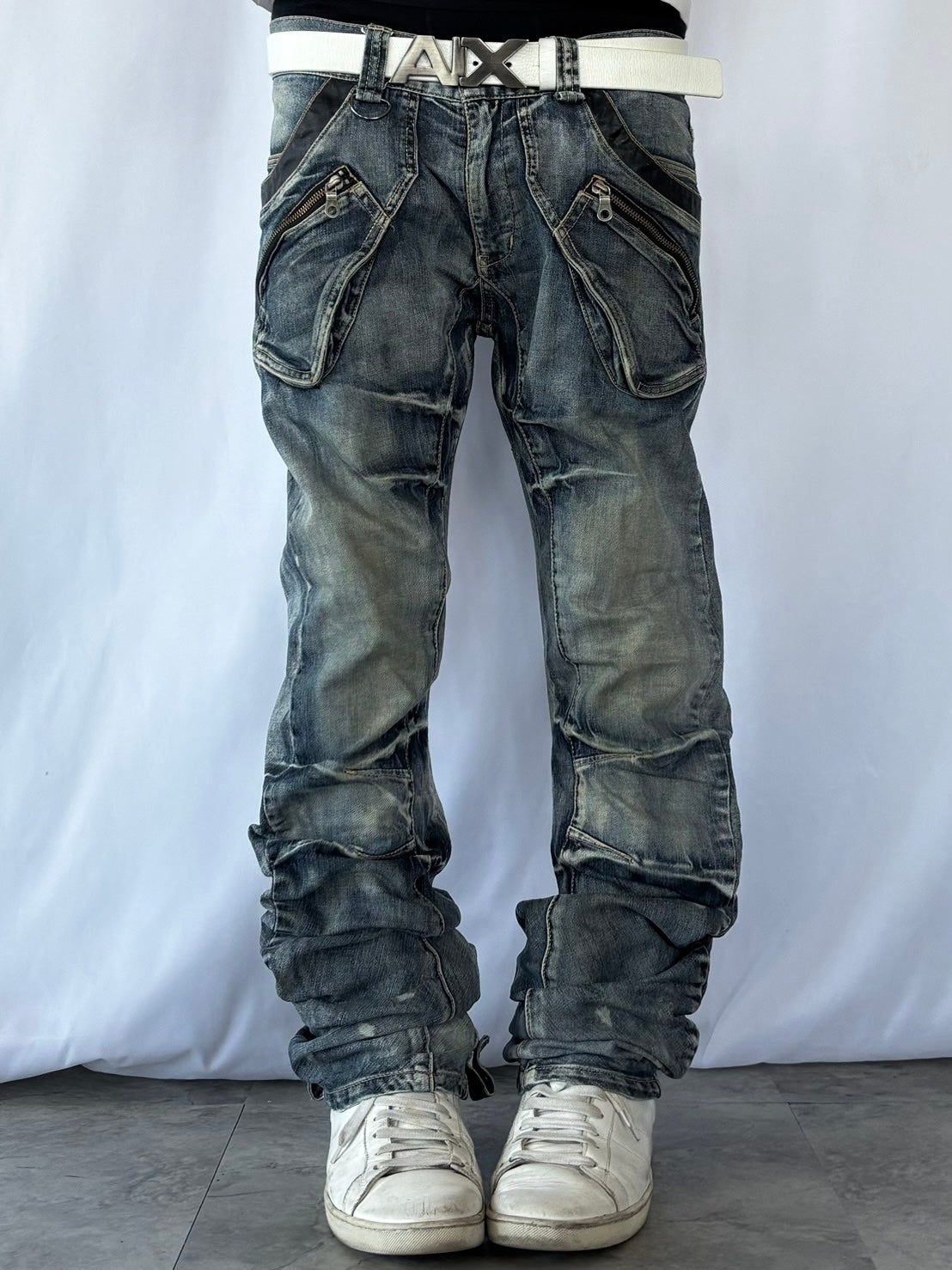 PPFM CHAOS CURVE DISTRESSED DENIM
