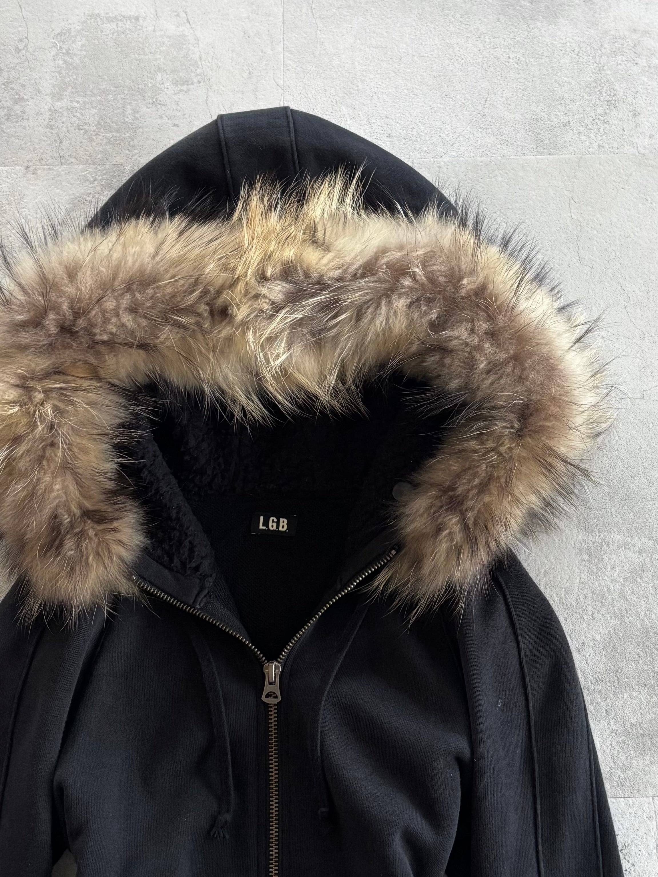 LGB Fur Hood Wolf Zip Hoodie