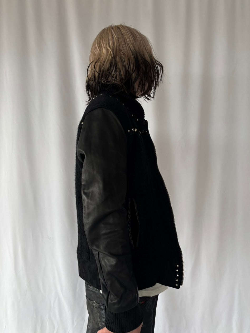 DIET BUTCHER Studded Leather Sleeve Jacket