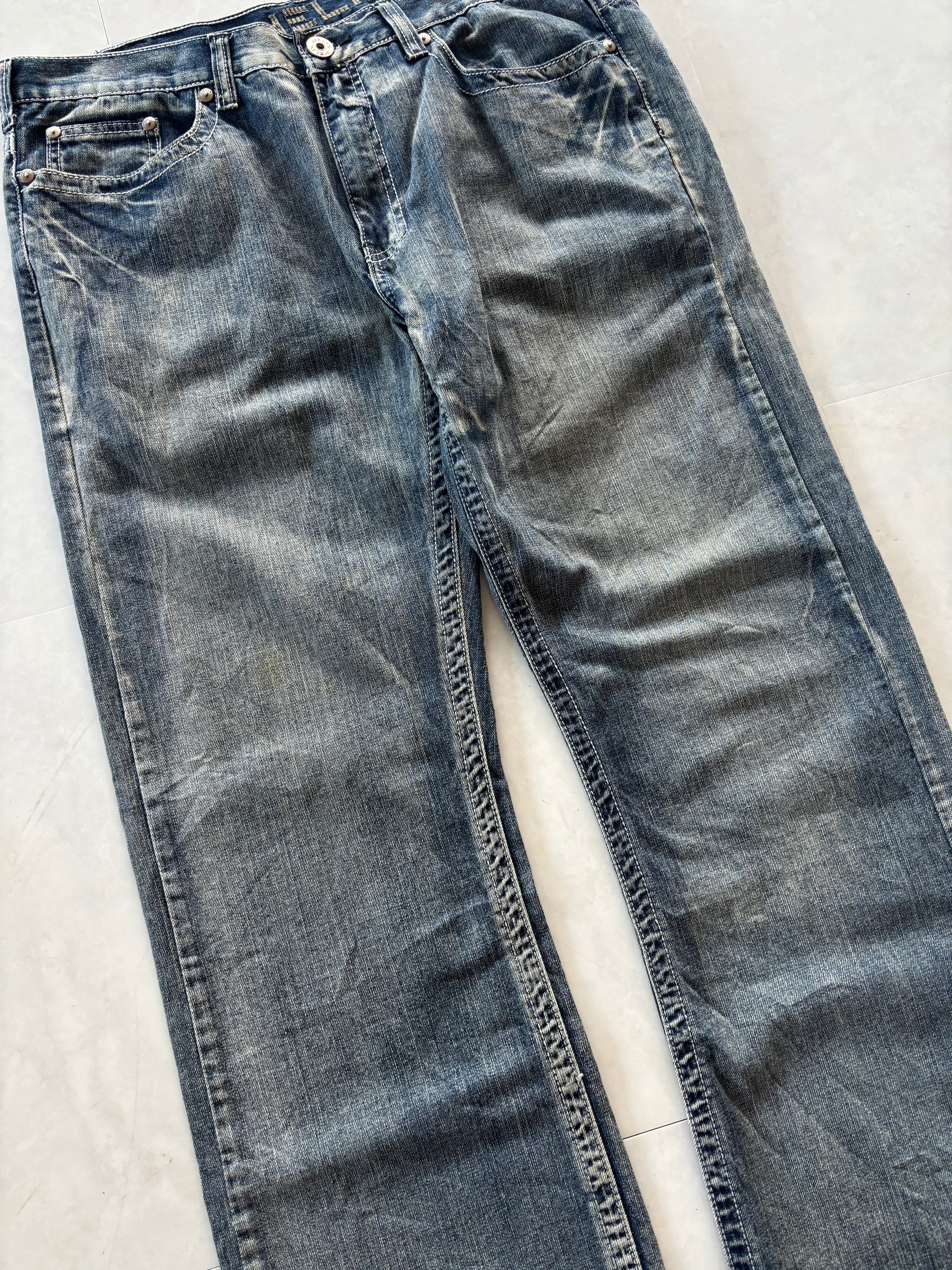 unknown cross buggy denim pants