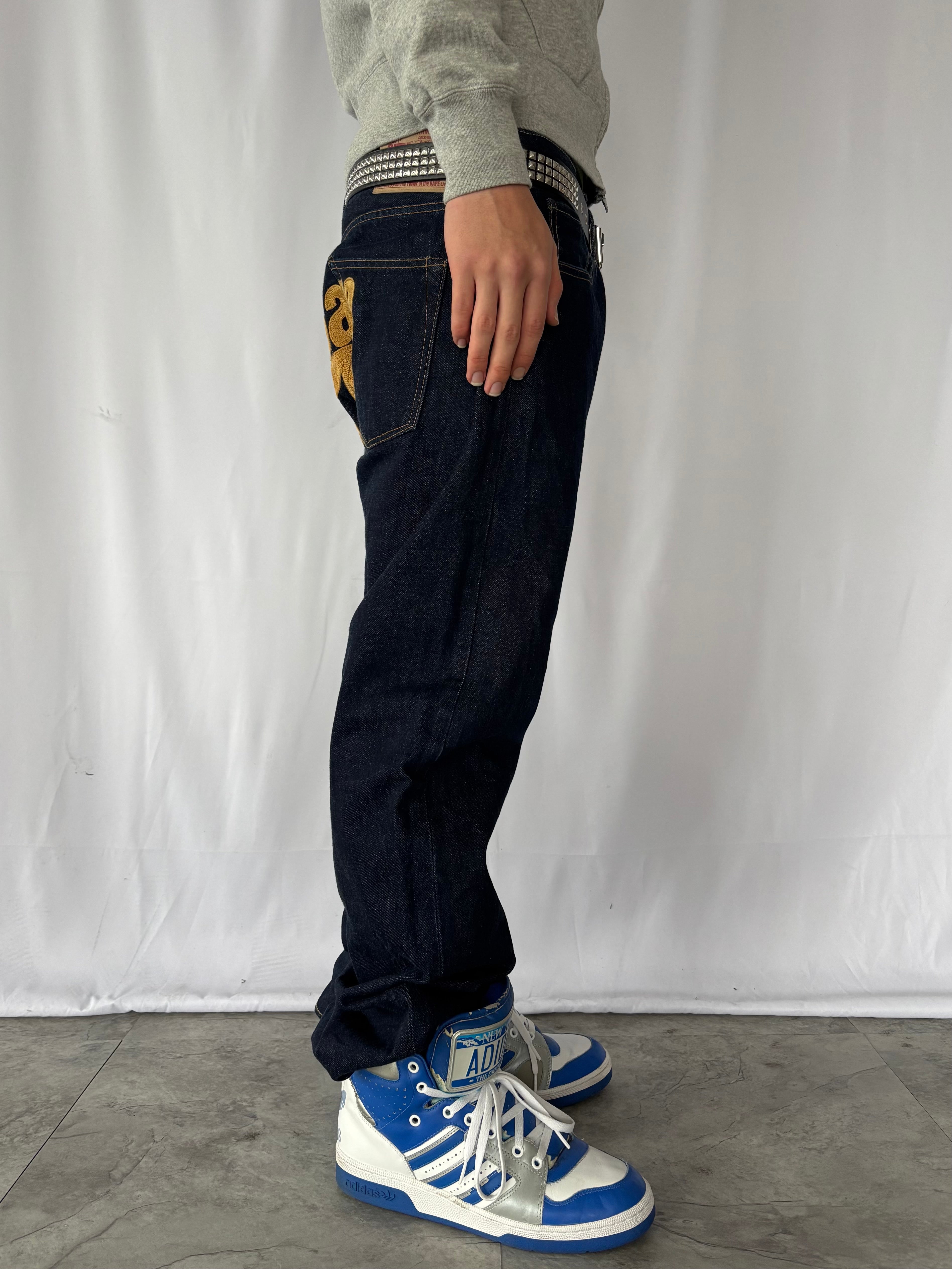 A BATHING APE Gold Star Logo Denim