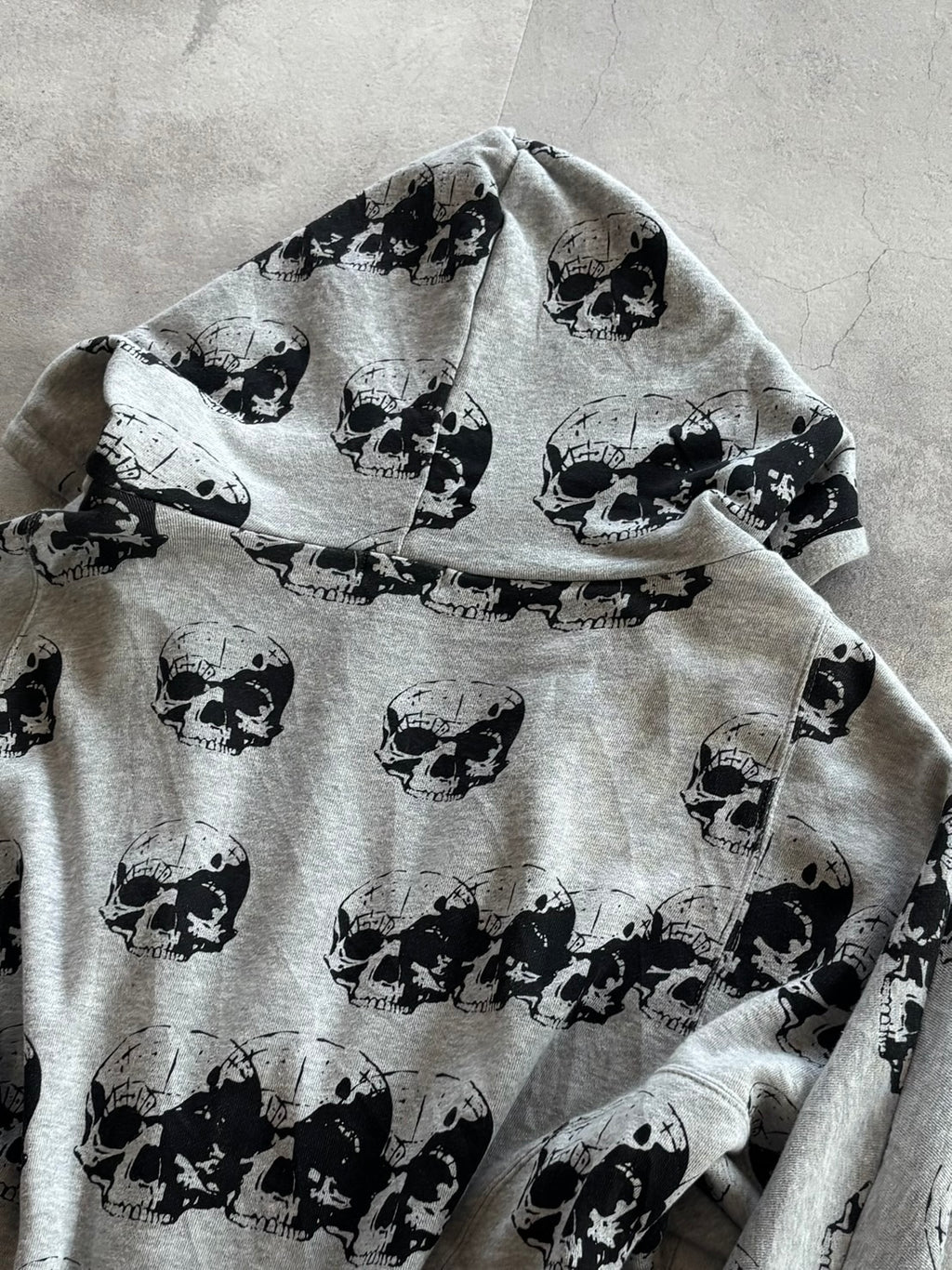 GLAD NEWS All-Over Skull Zip Hoodie