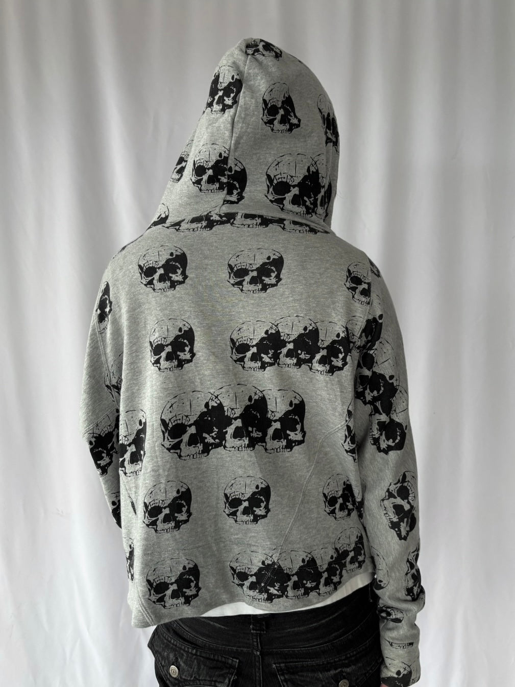 GLAD NEWS All-Over Skull Zip Hoodie