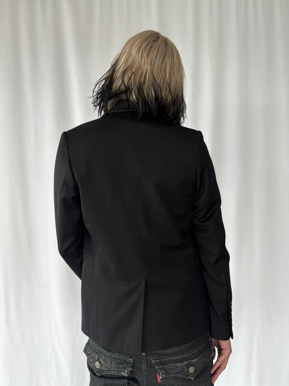 FUGA Satin Lapel Tailored Jacket