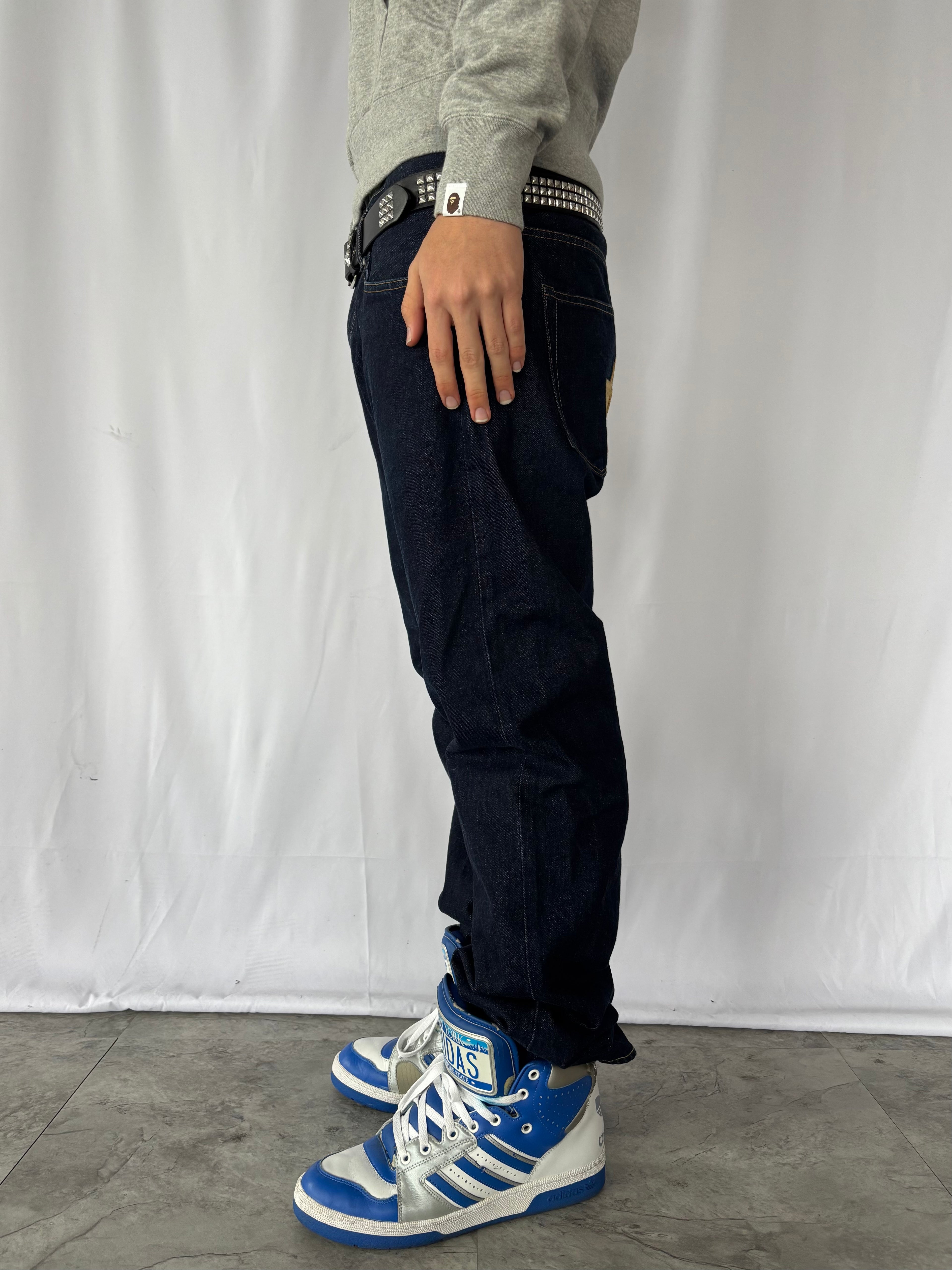 A BATHING APE Gold Star Logo Denim