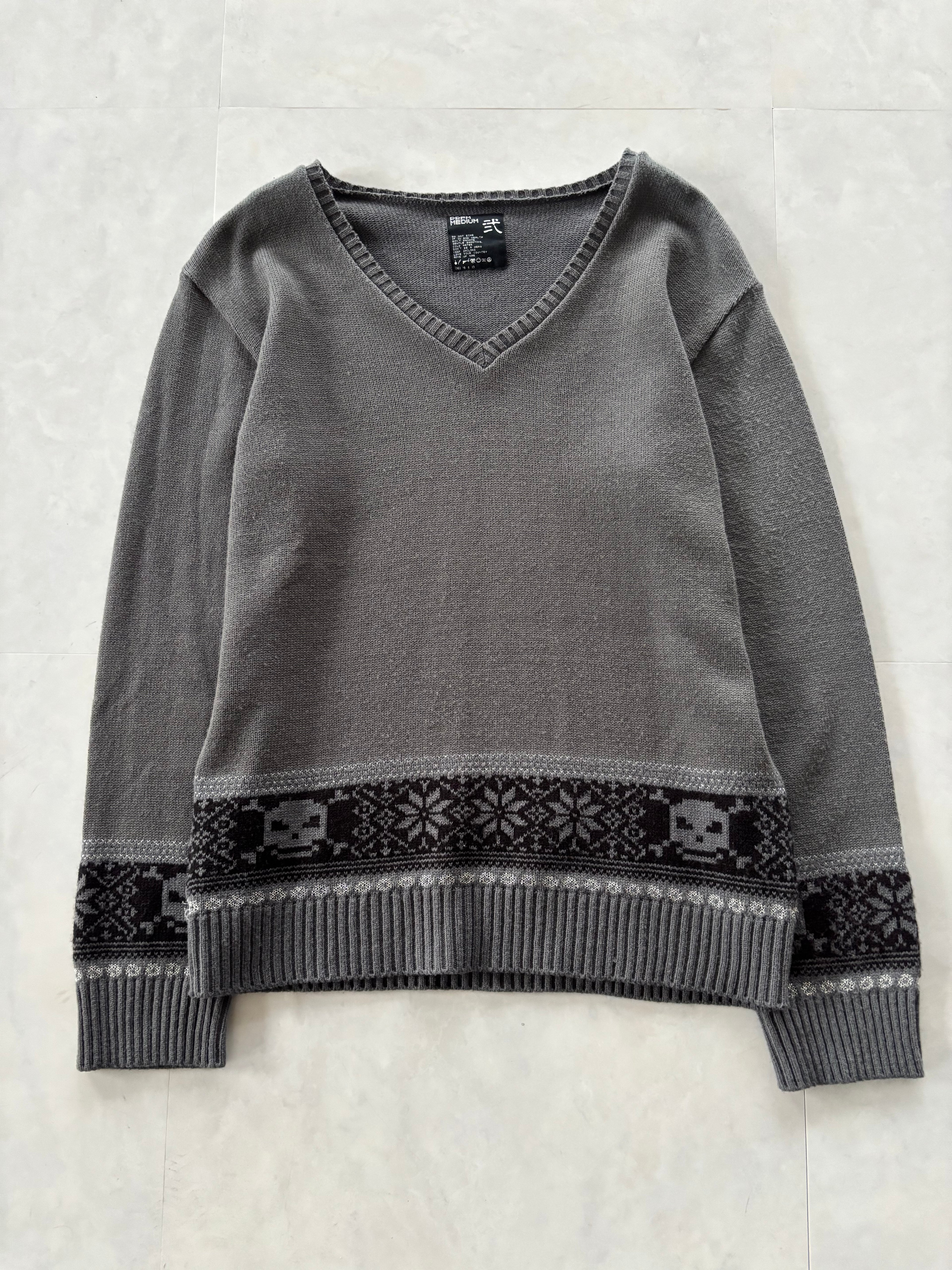 PPFM Skull Nordic V-Neck Knit