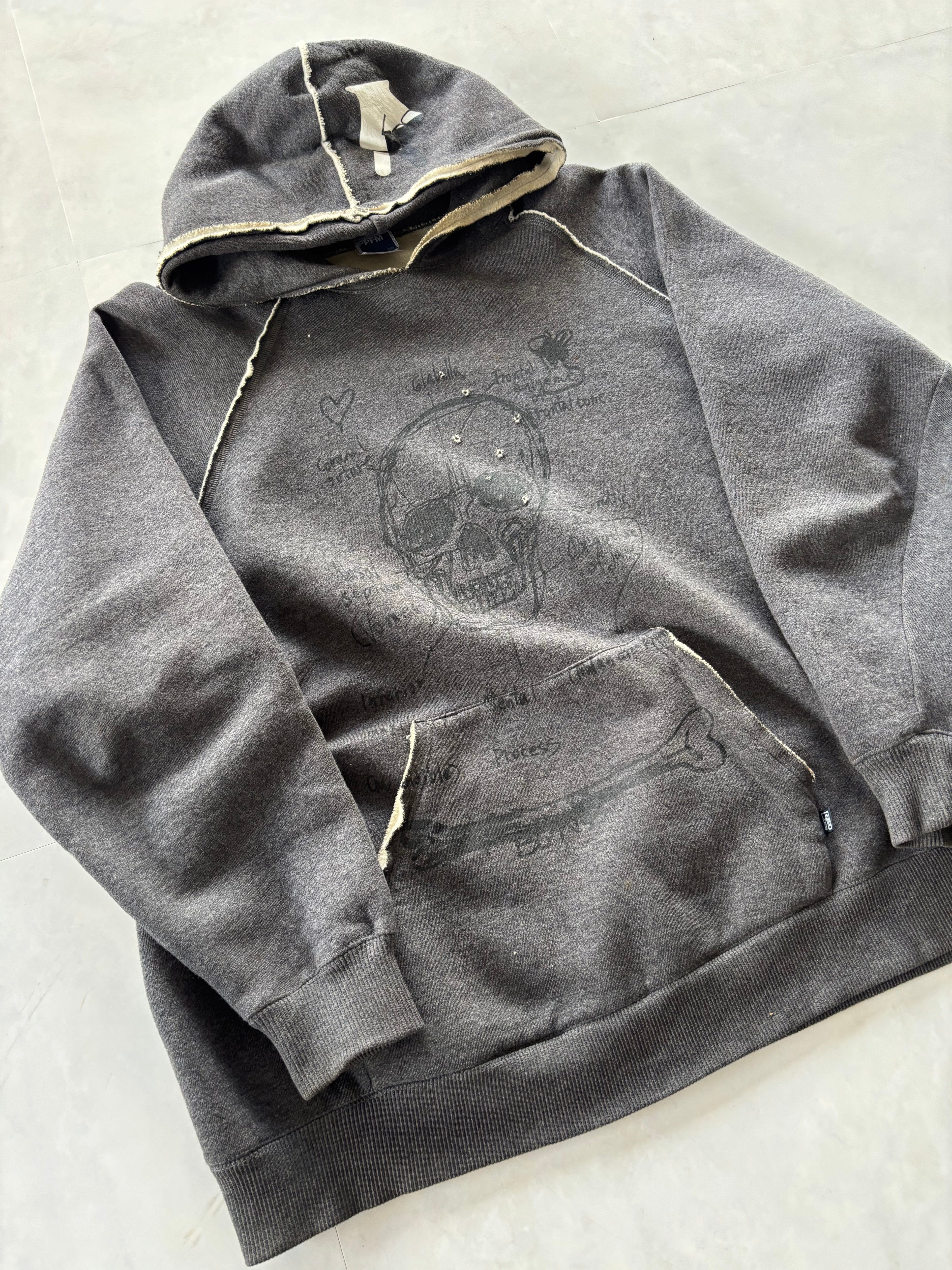 PPFM Anatomy Skull Raw-Cut Hoodie