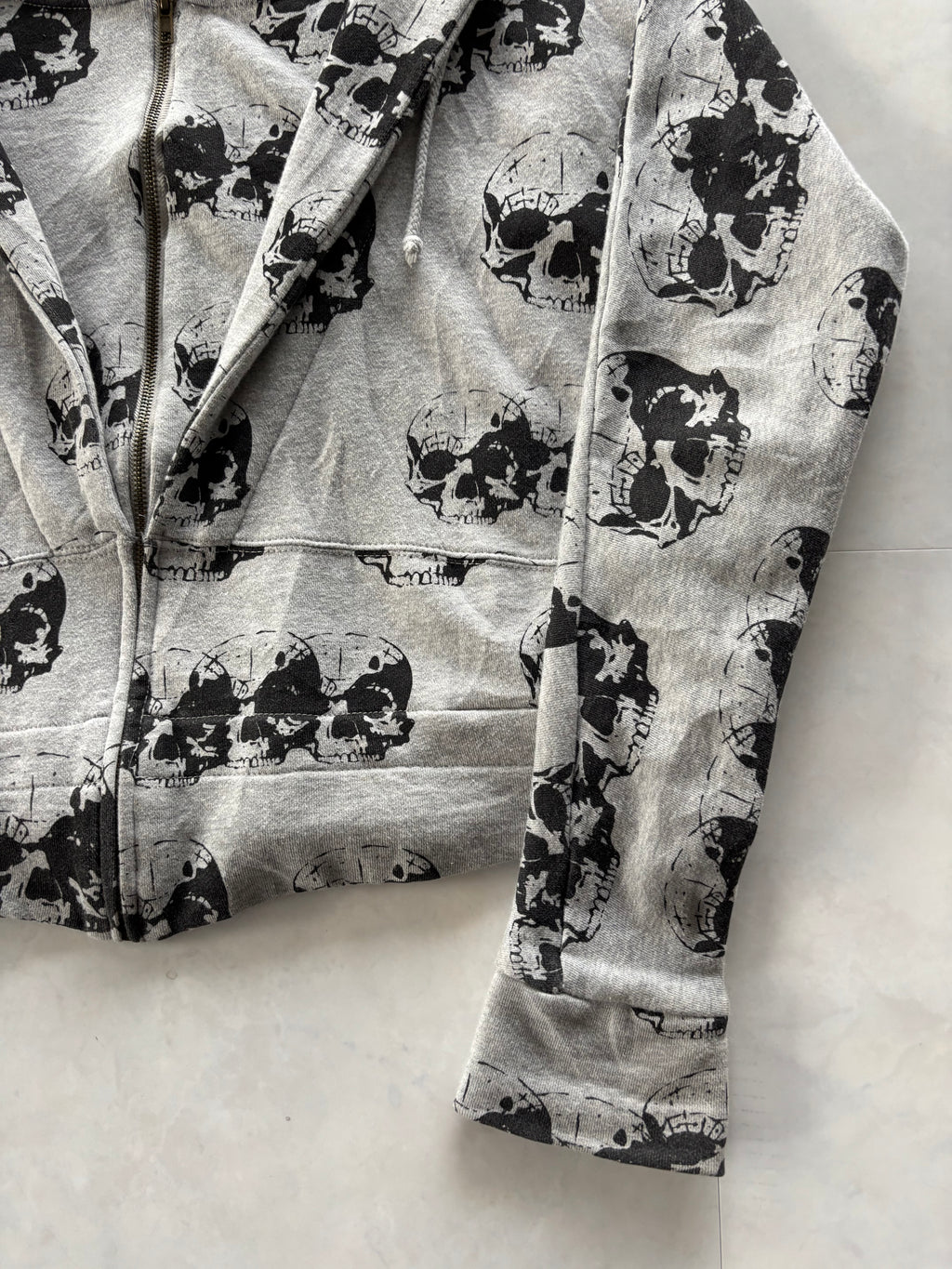 GLAD NEWS All-Over Skull Zip Hoodie