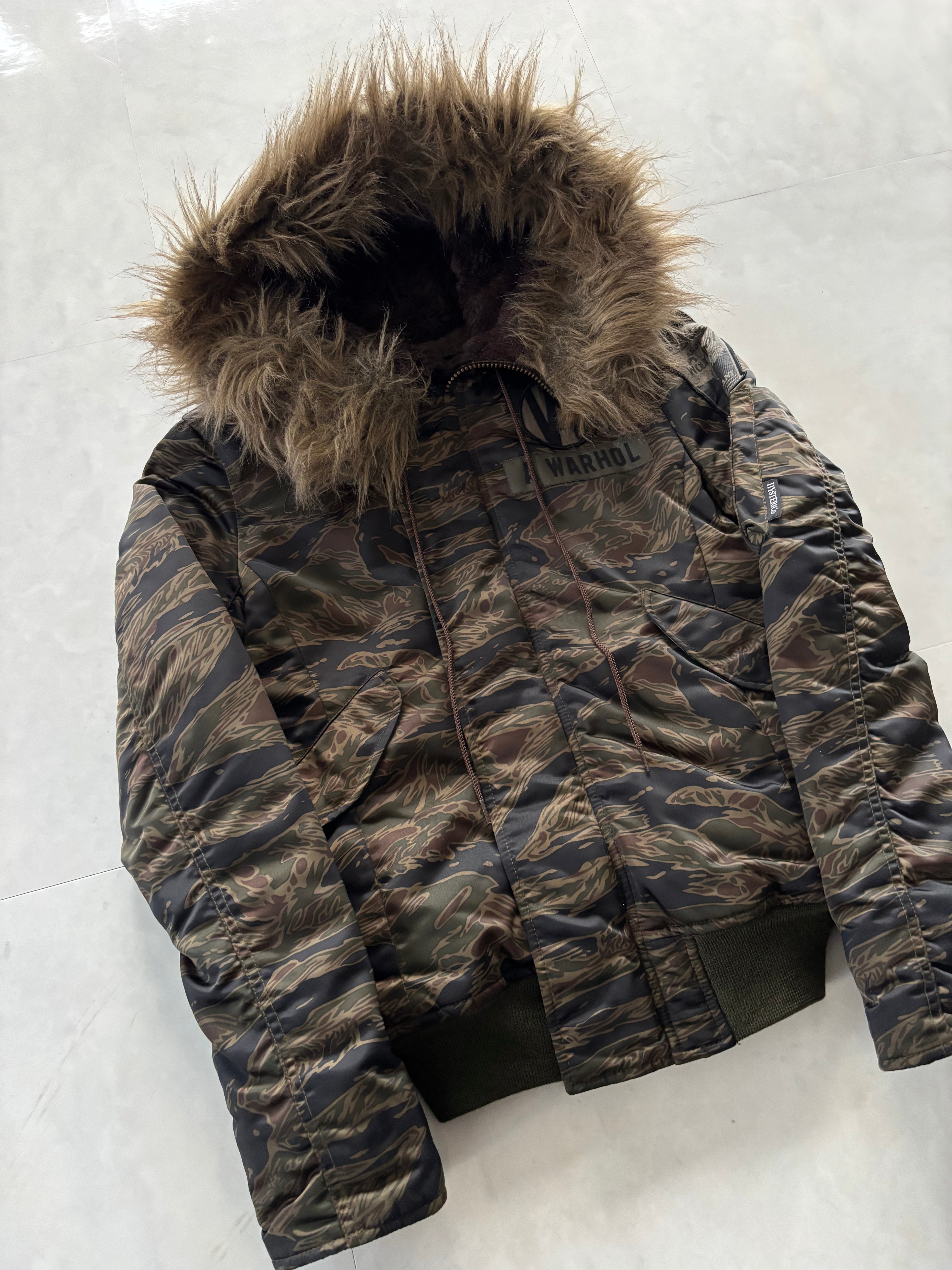 HYSTERIC GLAMOUR Warhol Tiger Stripe Puffer Jacket