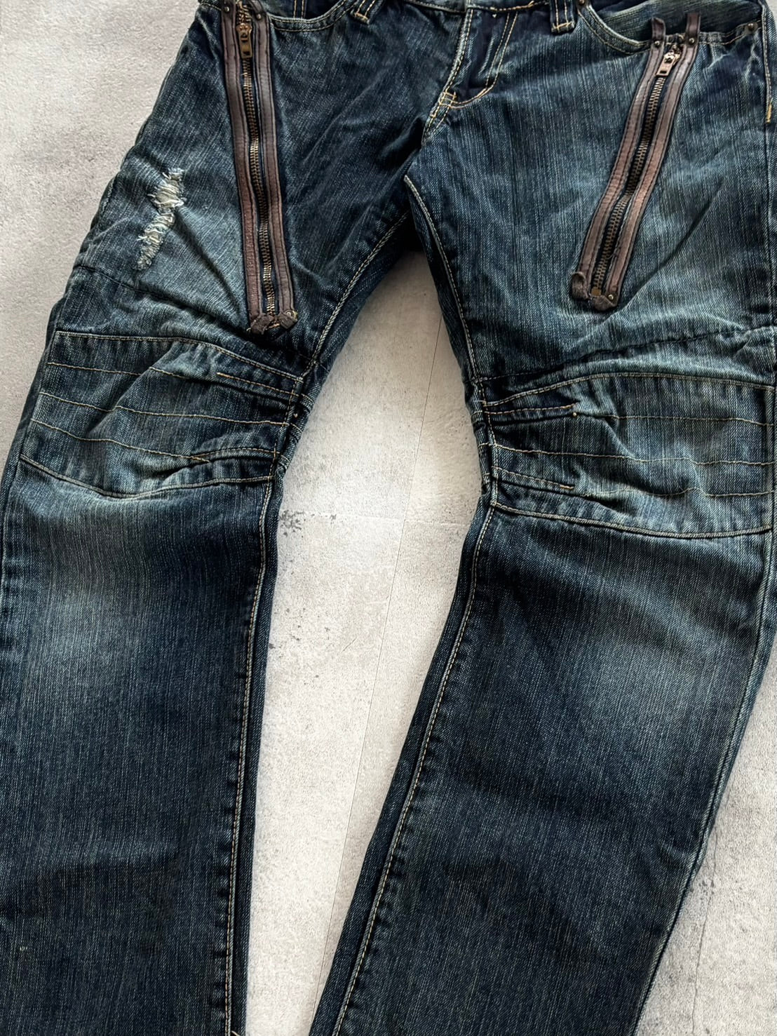 PPFM Double Waist Zip Denim Pants