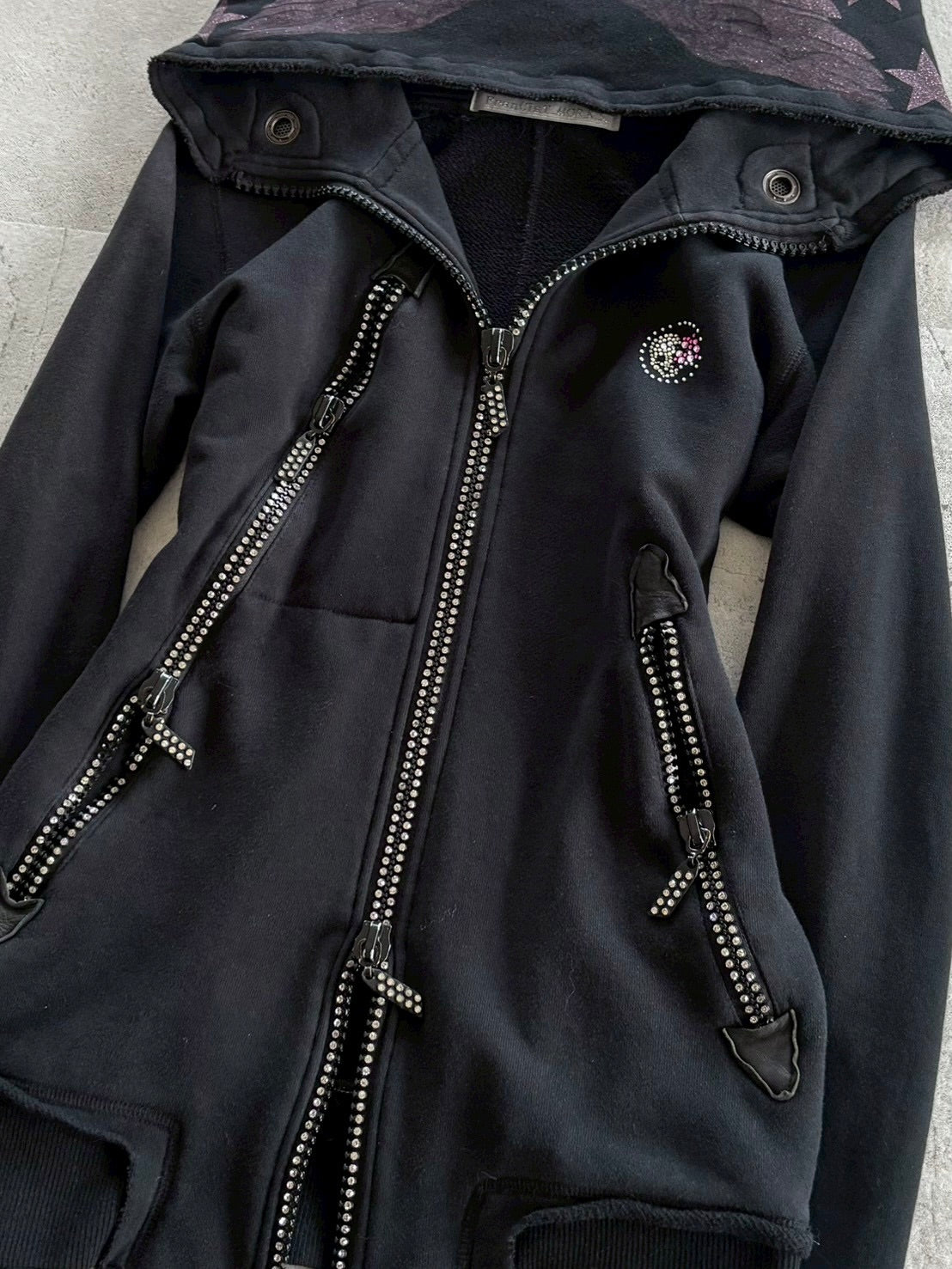 Francis Marks Studded Wing Zip Hoodie