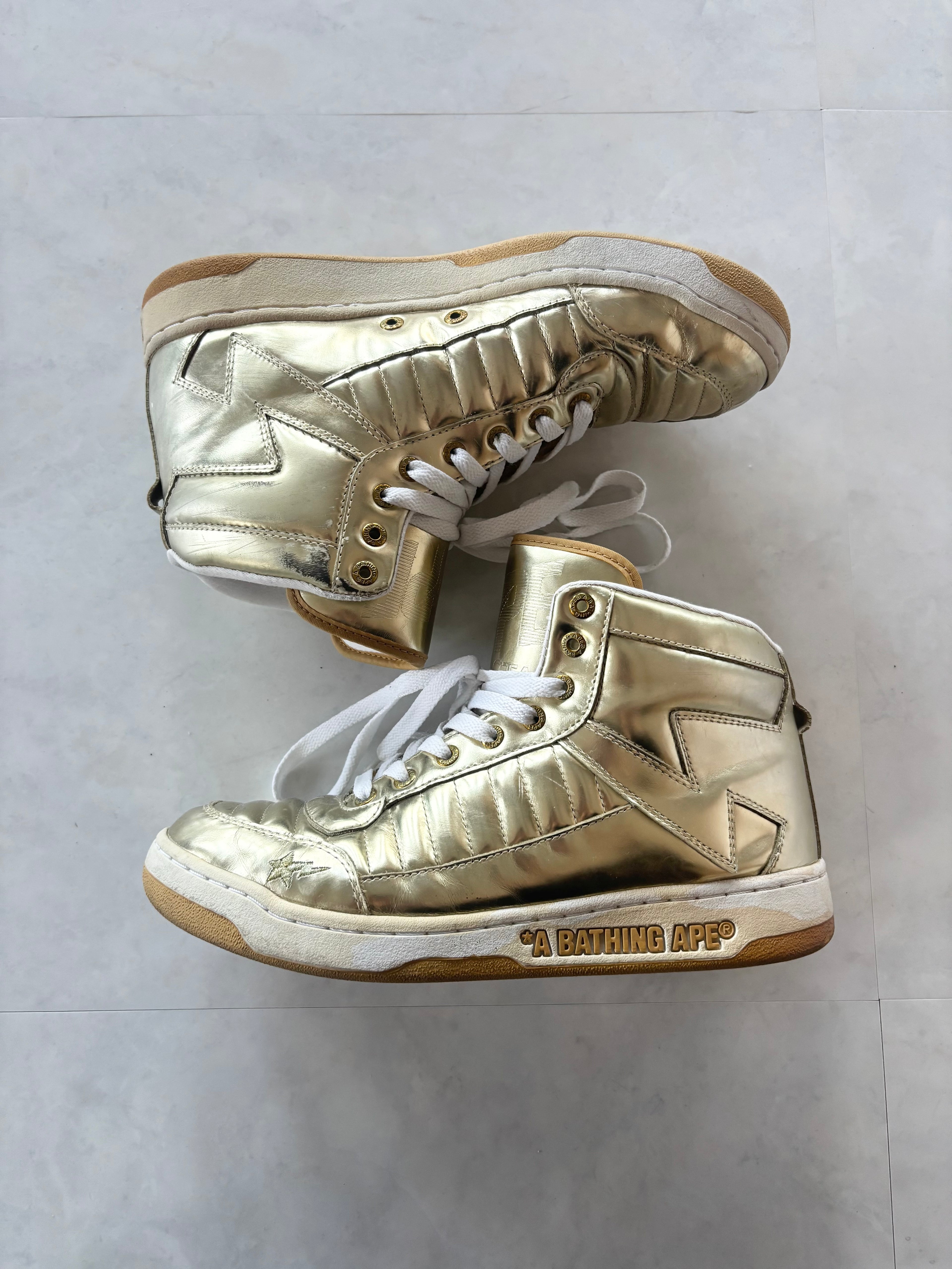 A Bathing Ape® Bapesta Metallic Gold High Top