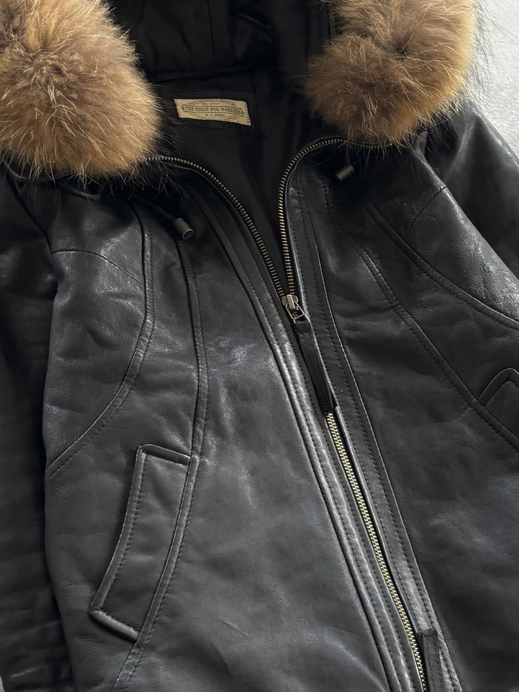 GOA Wild Fur Leather Jacket