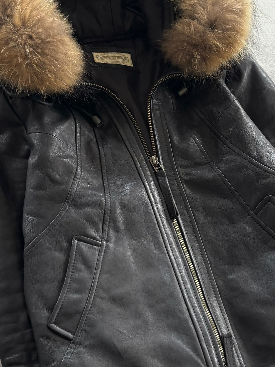 GOA Wild Fur Leather Jacket