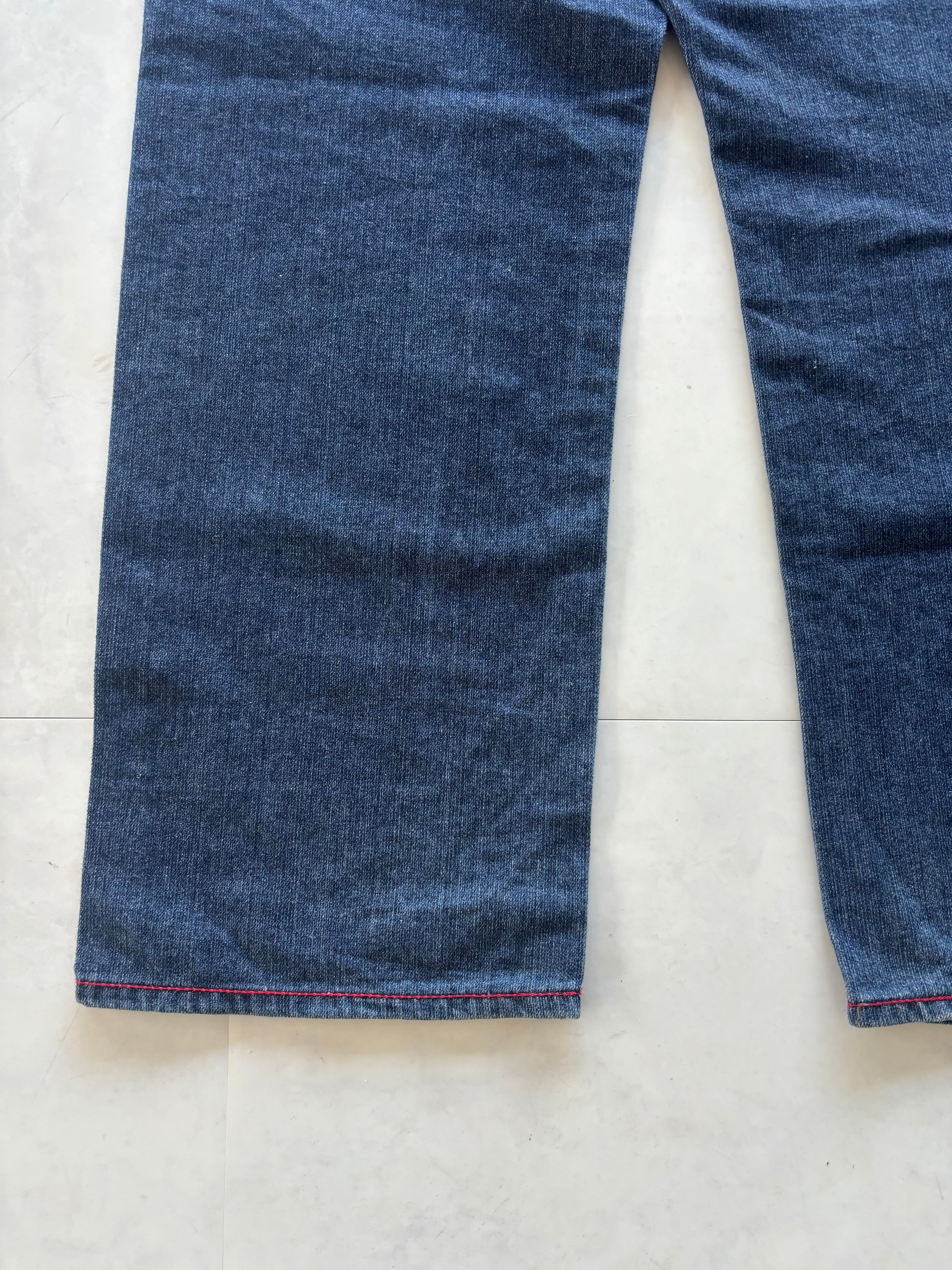 COOGI Tribal Mask Embroidery Denim