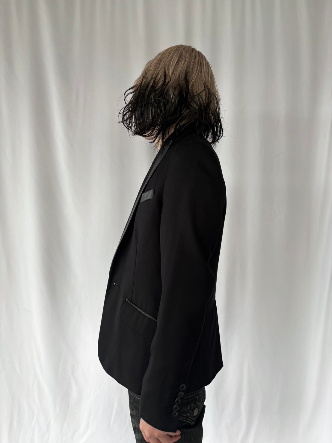 FUGA Satin Lapel Tailored Jacket