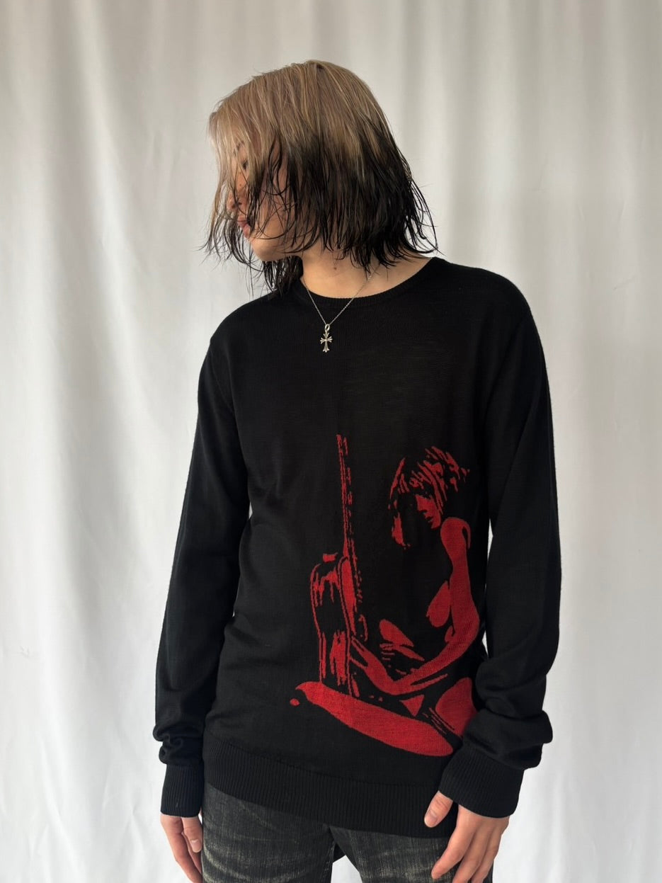 HYSTERIC GLAMOUR Red Girl Graphic Knit