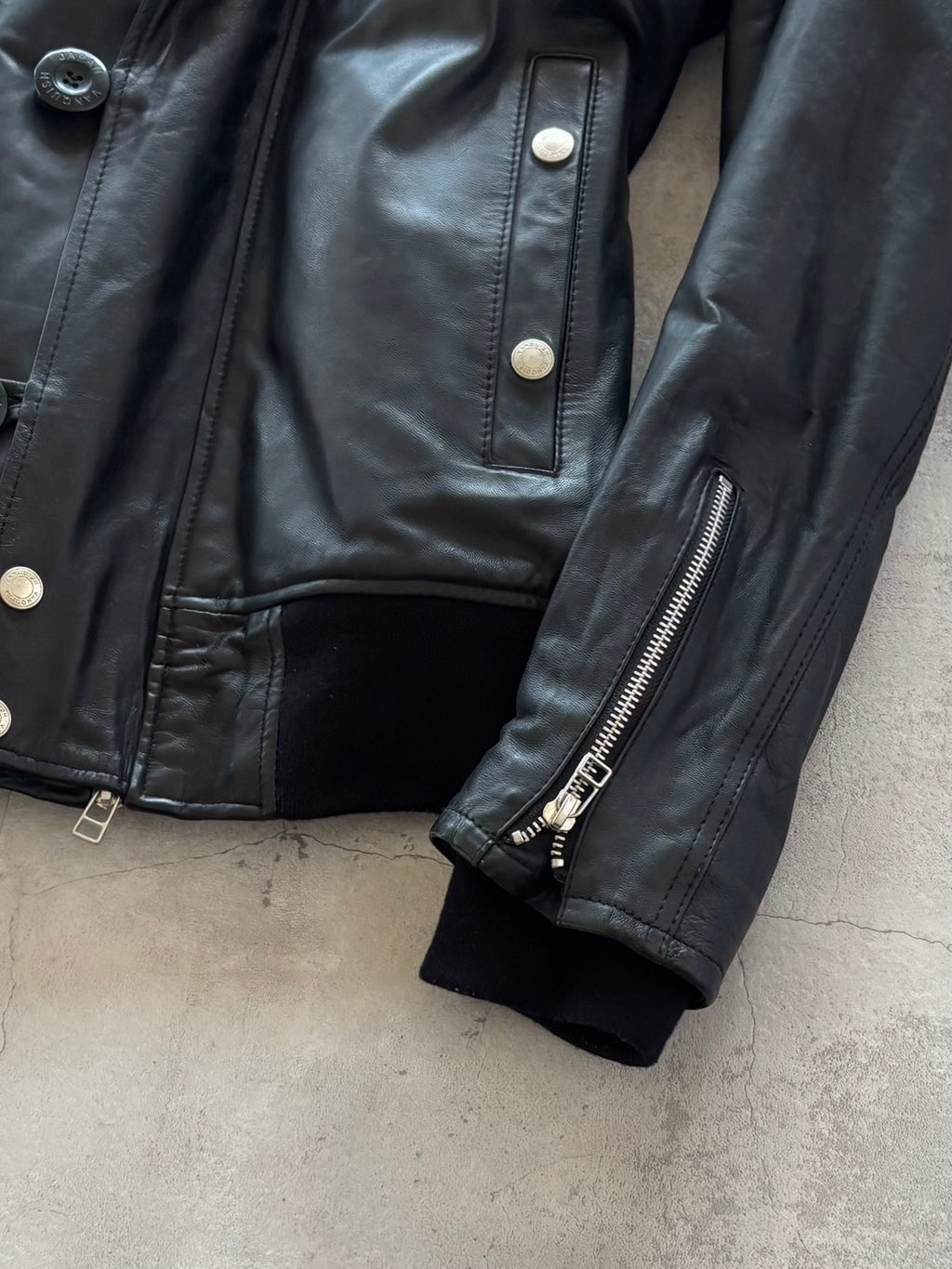 VANQUISH BLACK FUR LEATHER HOOD JACKET