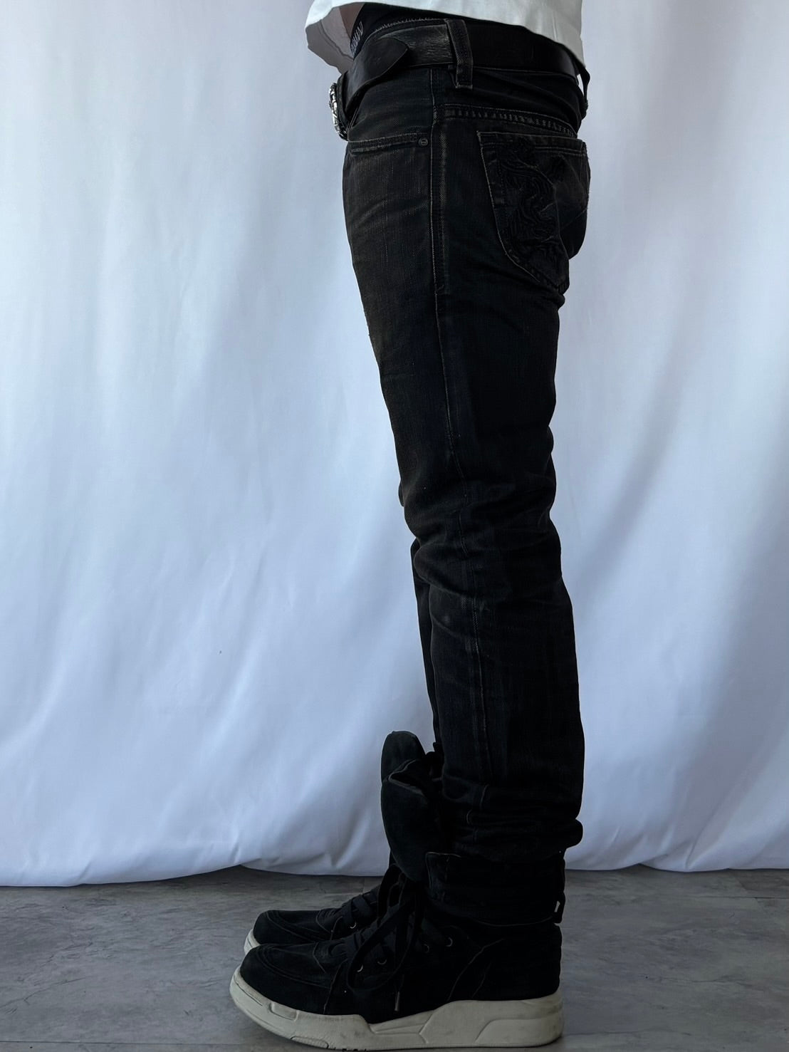 DIESEL BLACK TRIBAL FADED DENIM