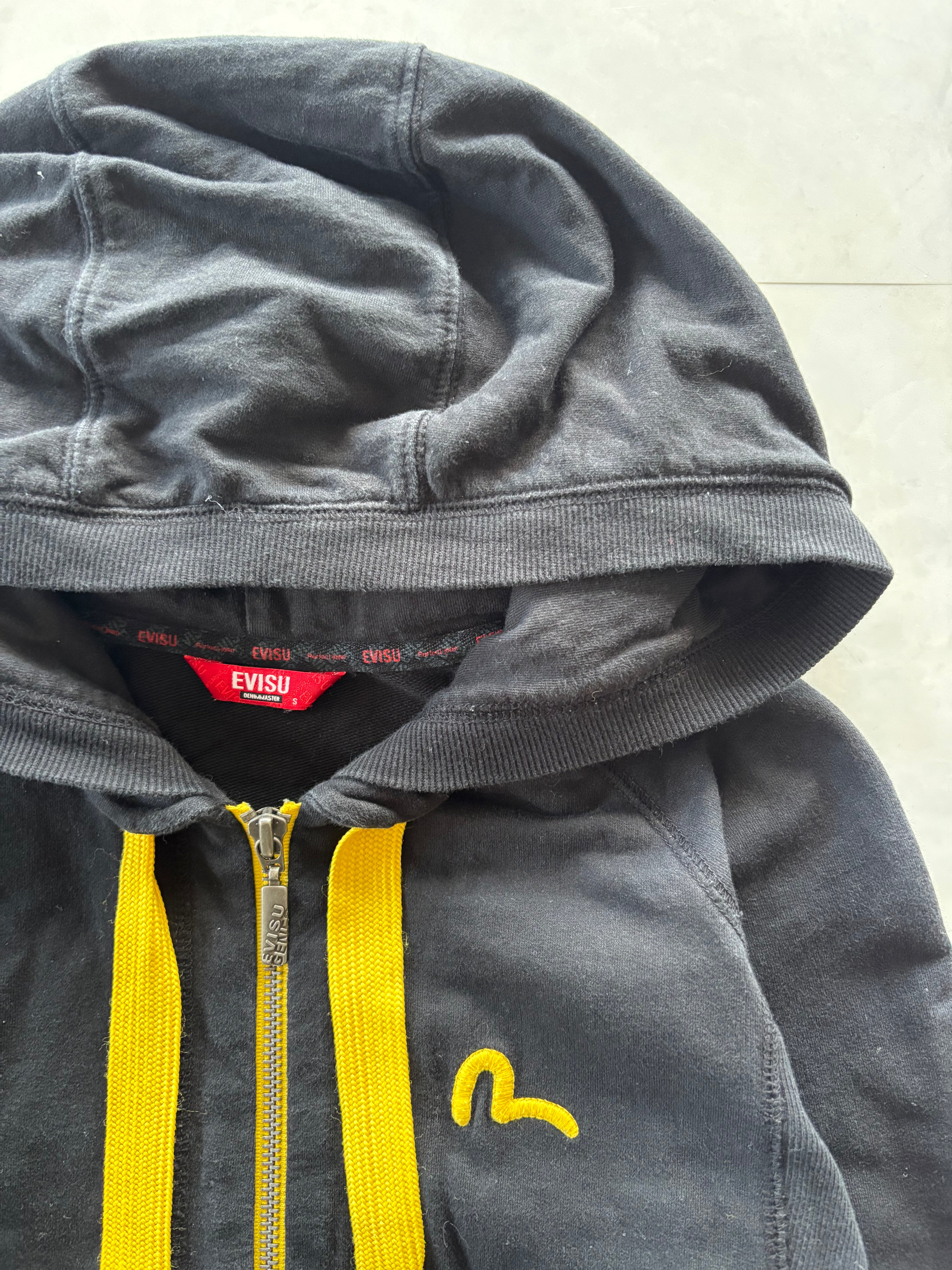 EVISU Yellow Seagull Logo Zip Hoodie