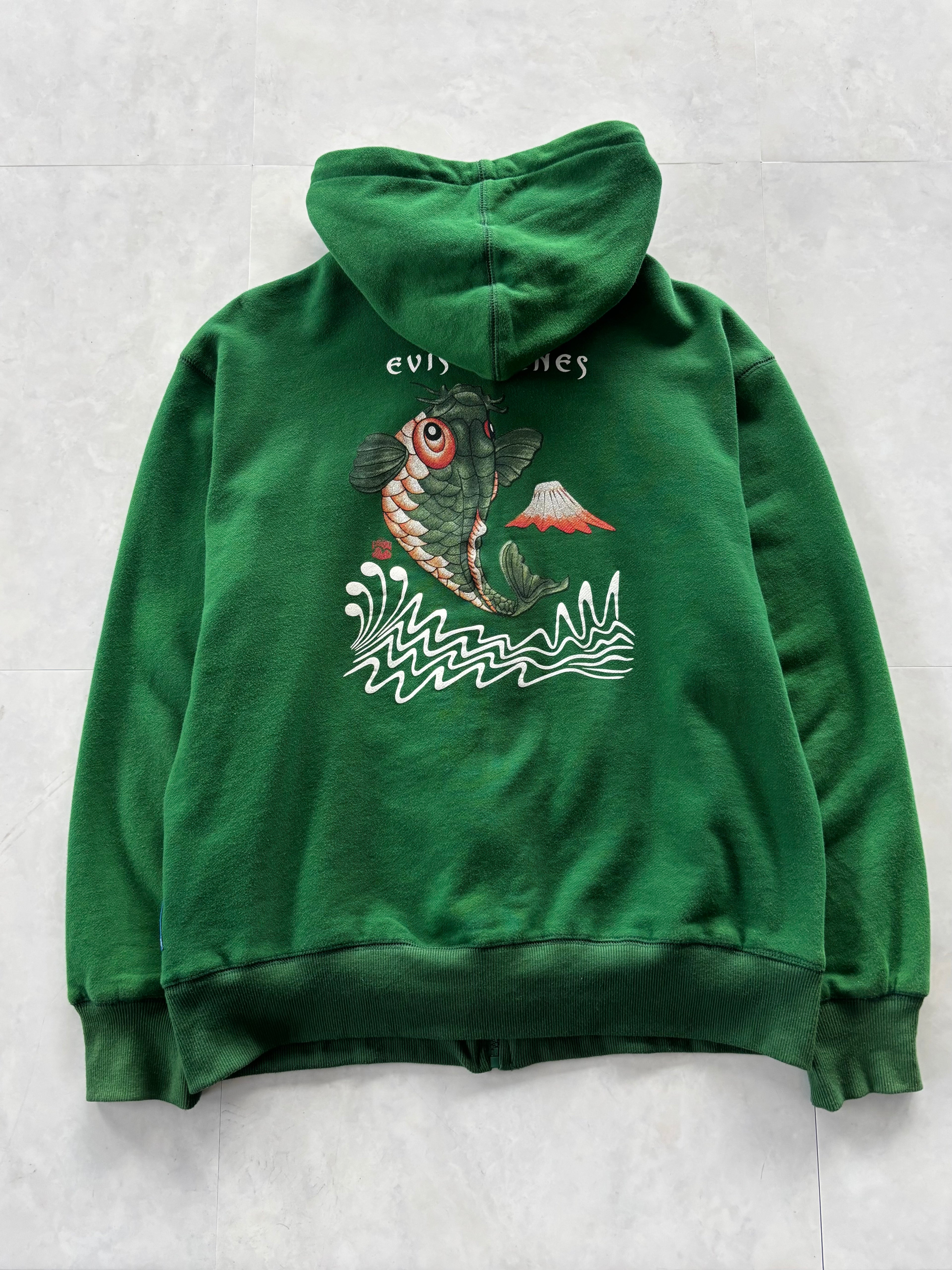 EVISU Koi & Fuji Japanese Art Zip Hoodie
