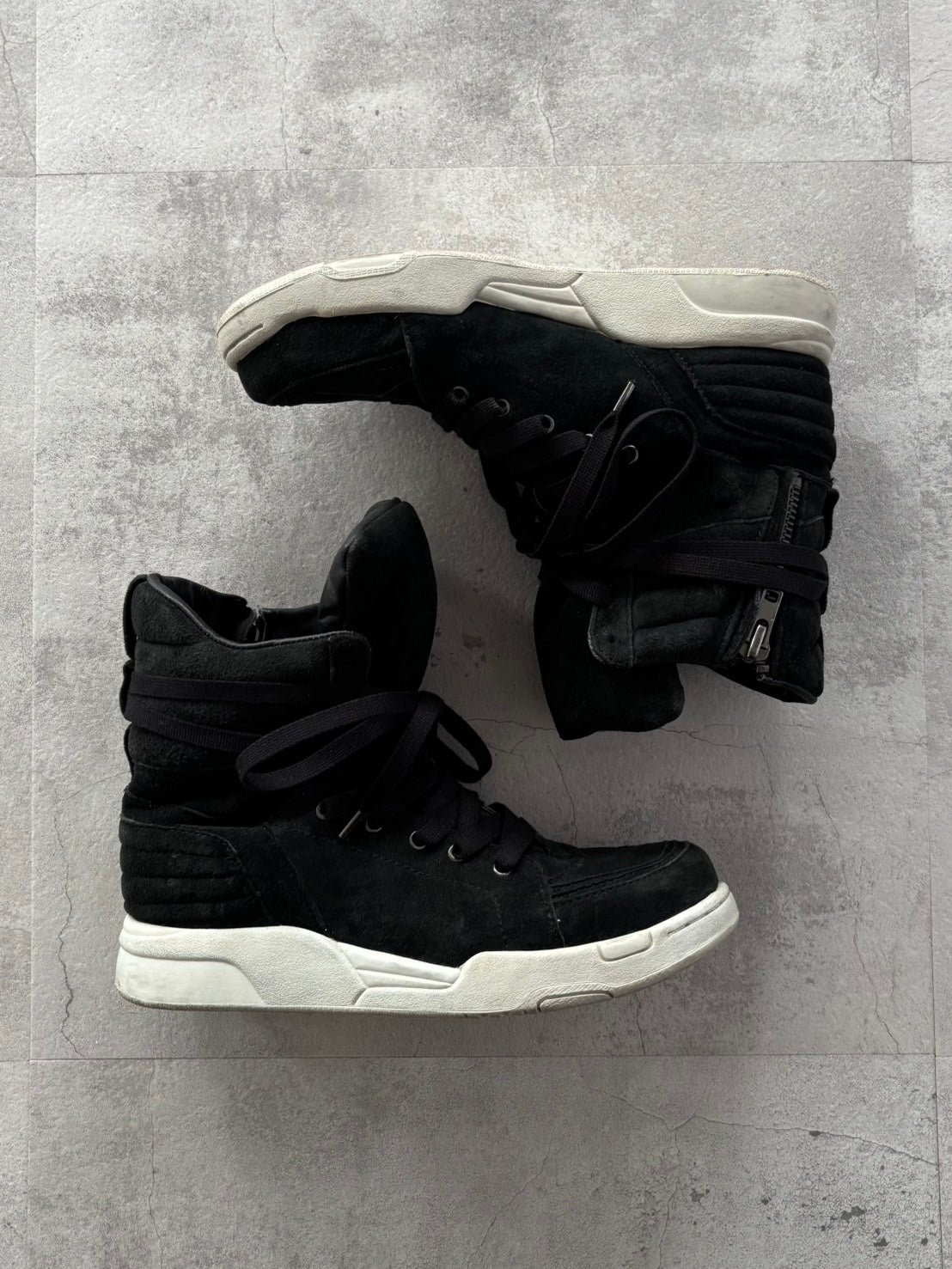 DIET BUTCHER SHADOW ZIP HIGH-CUT SNEAKERS