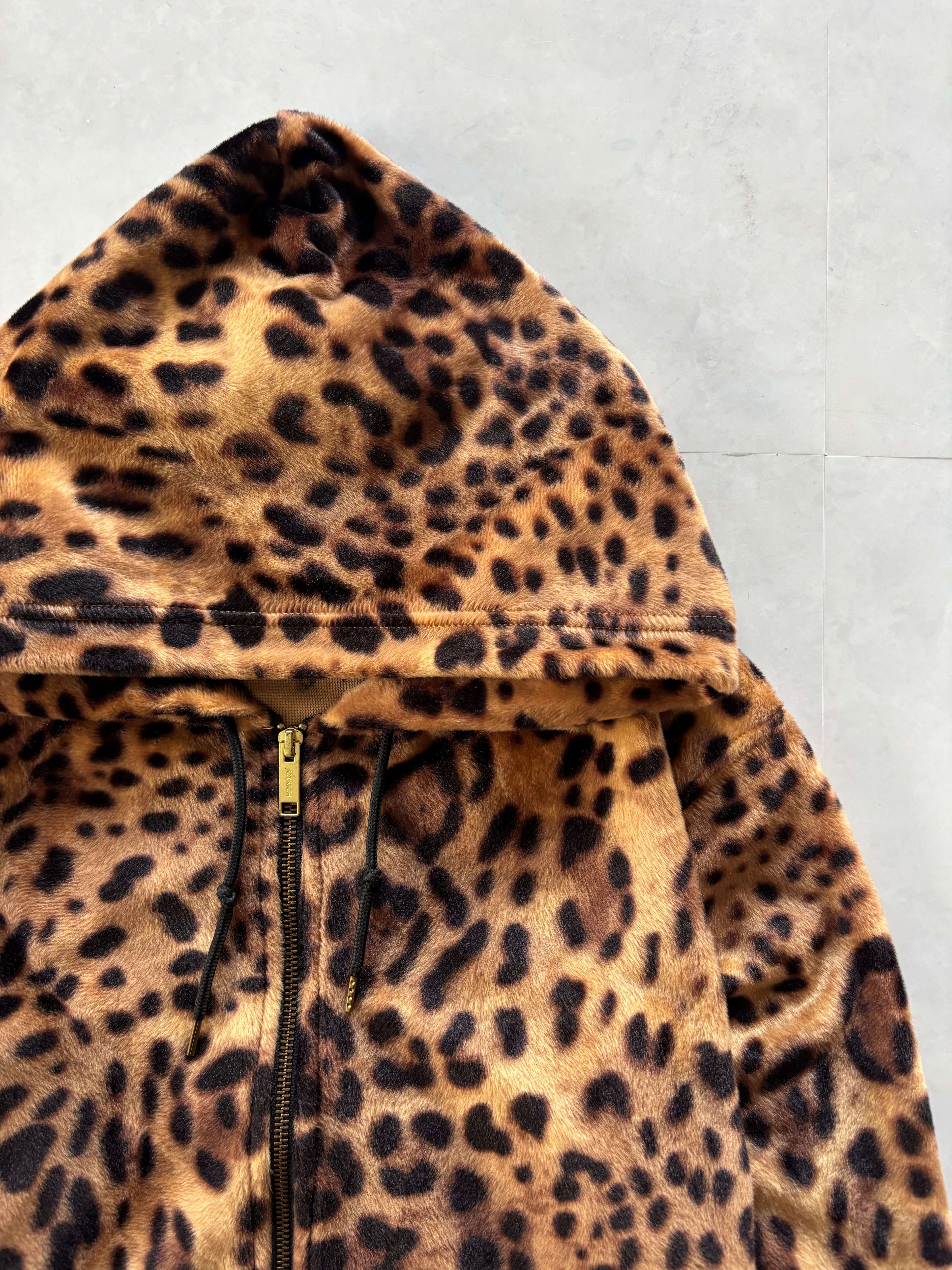 JOYRICH Leopard Fleece Zip Hoodie