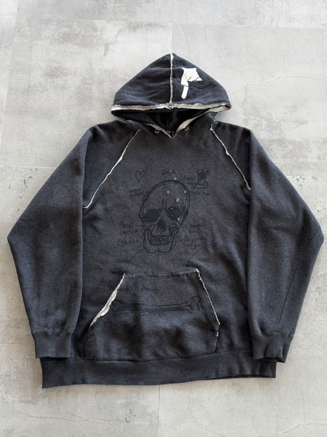 PPFM Anatomy Skull Raw-Cut Hoodie