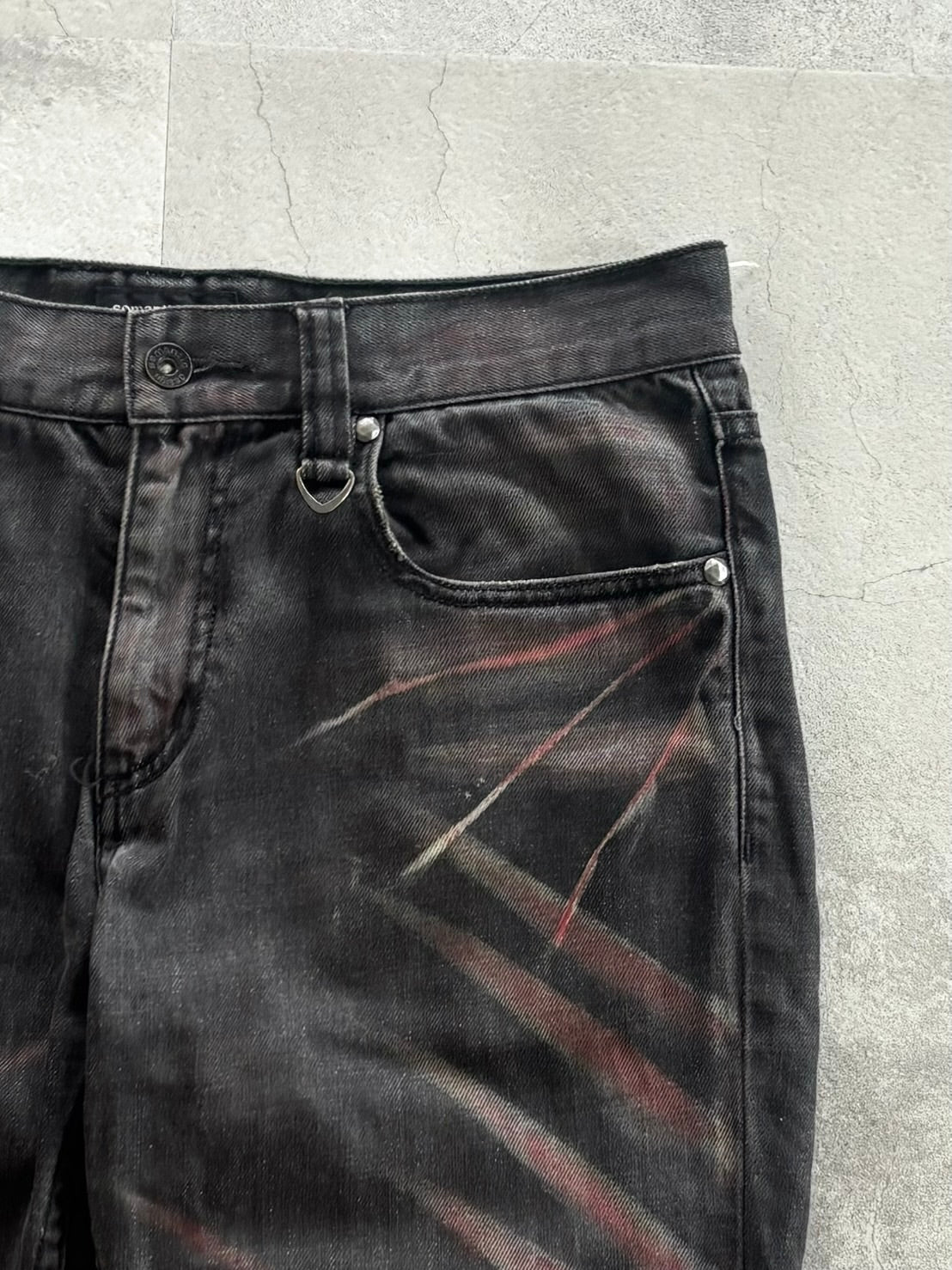 Semantic Design Distressed Art Denim
