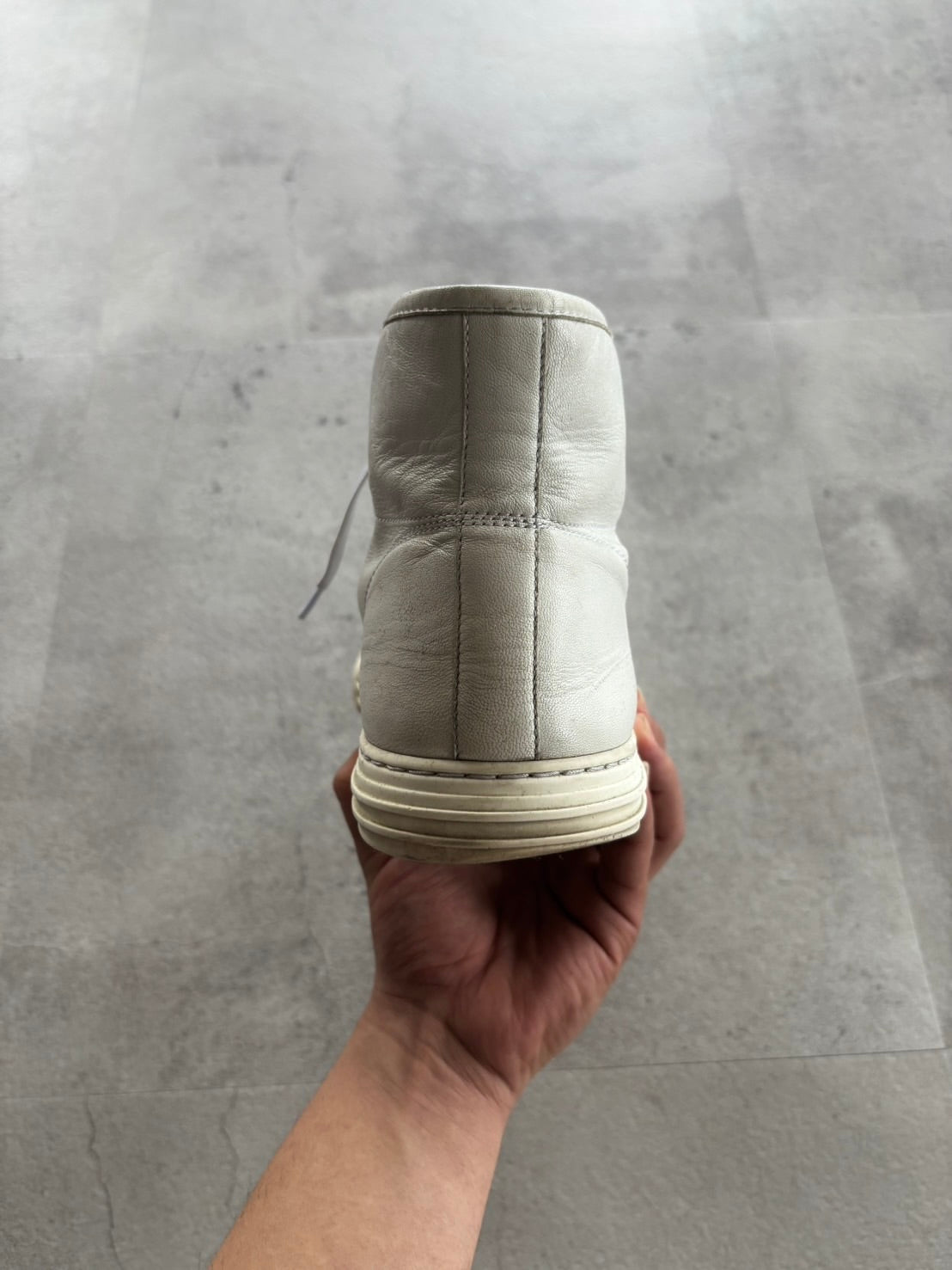 GUCCI Studded High Cut Leather Sneakers