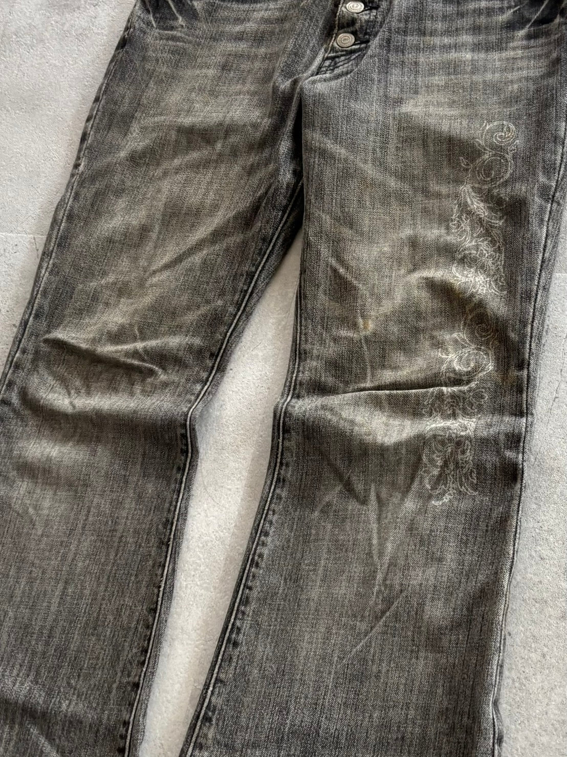 TORNADO MART Embroidery Flare Jeans