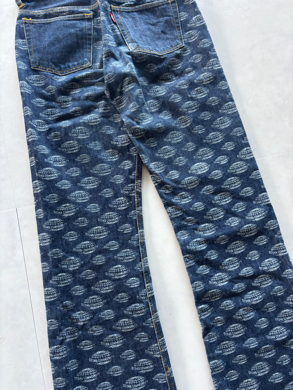 OZONE ROCK 2000s All Over Print Denim