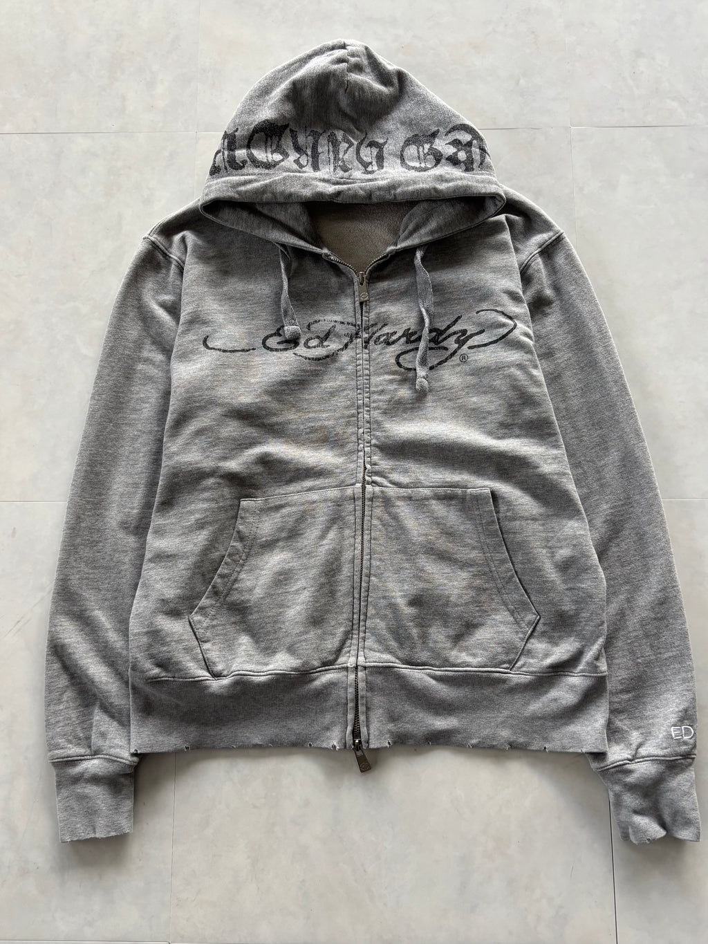 ED HARDY LOVE KILLS SLOWLY Skull Hoodie