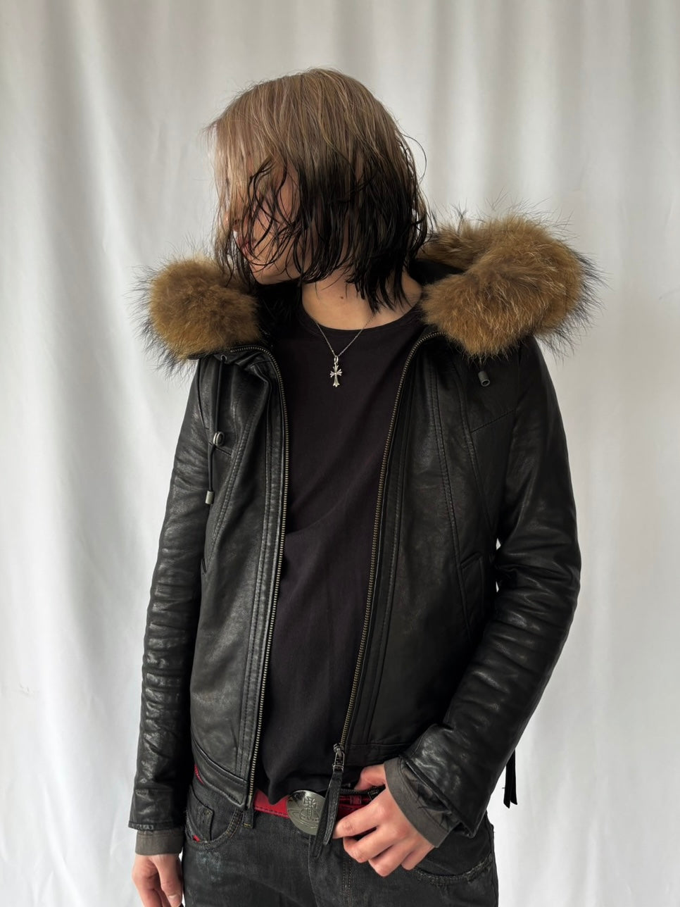 GOA Wild Fur Leather Jacket