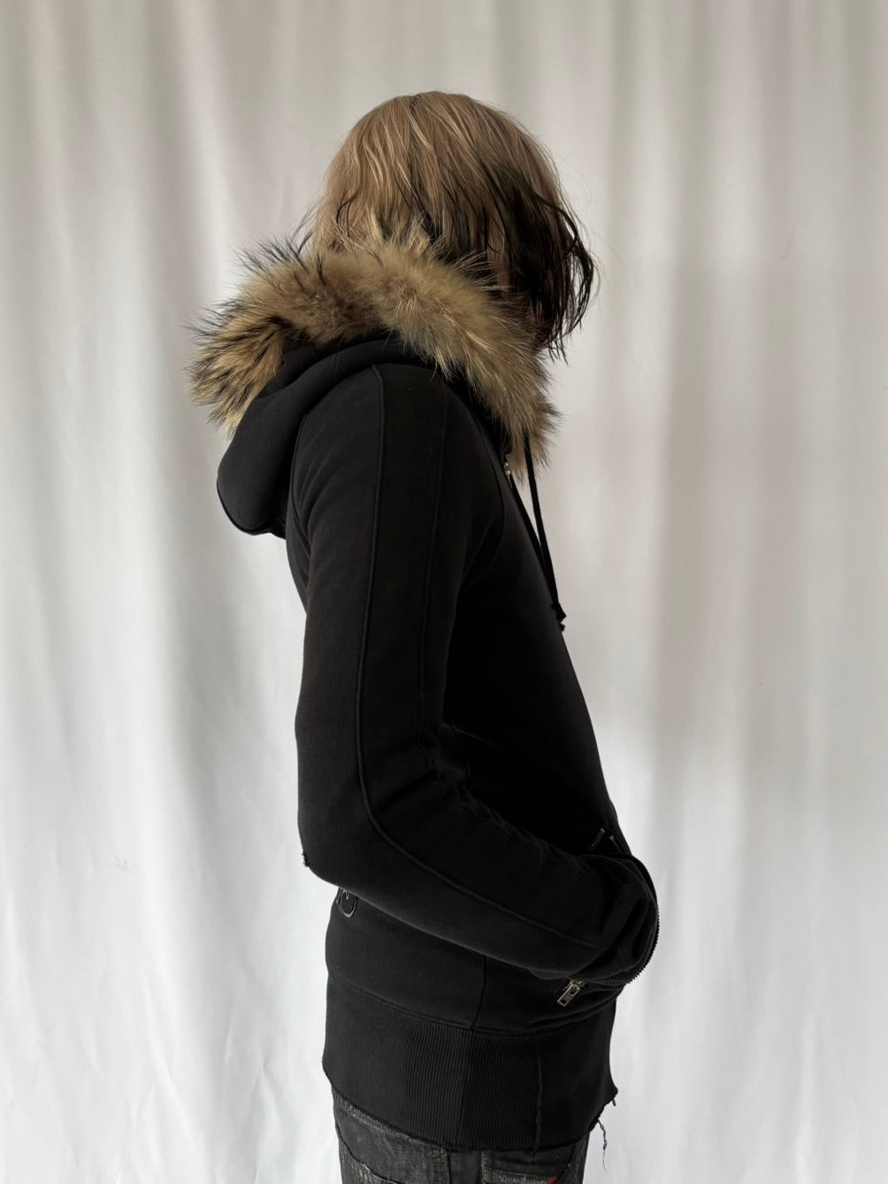 LGB Fur Hood Wolf Zip Hoodie