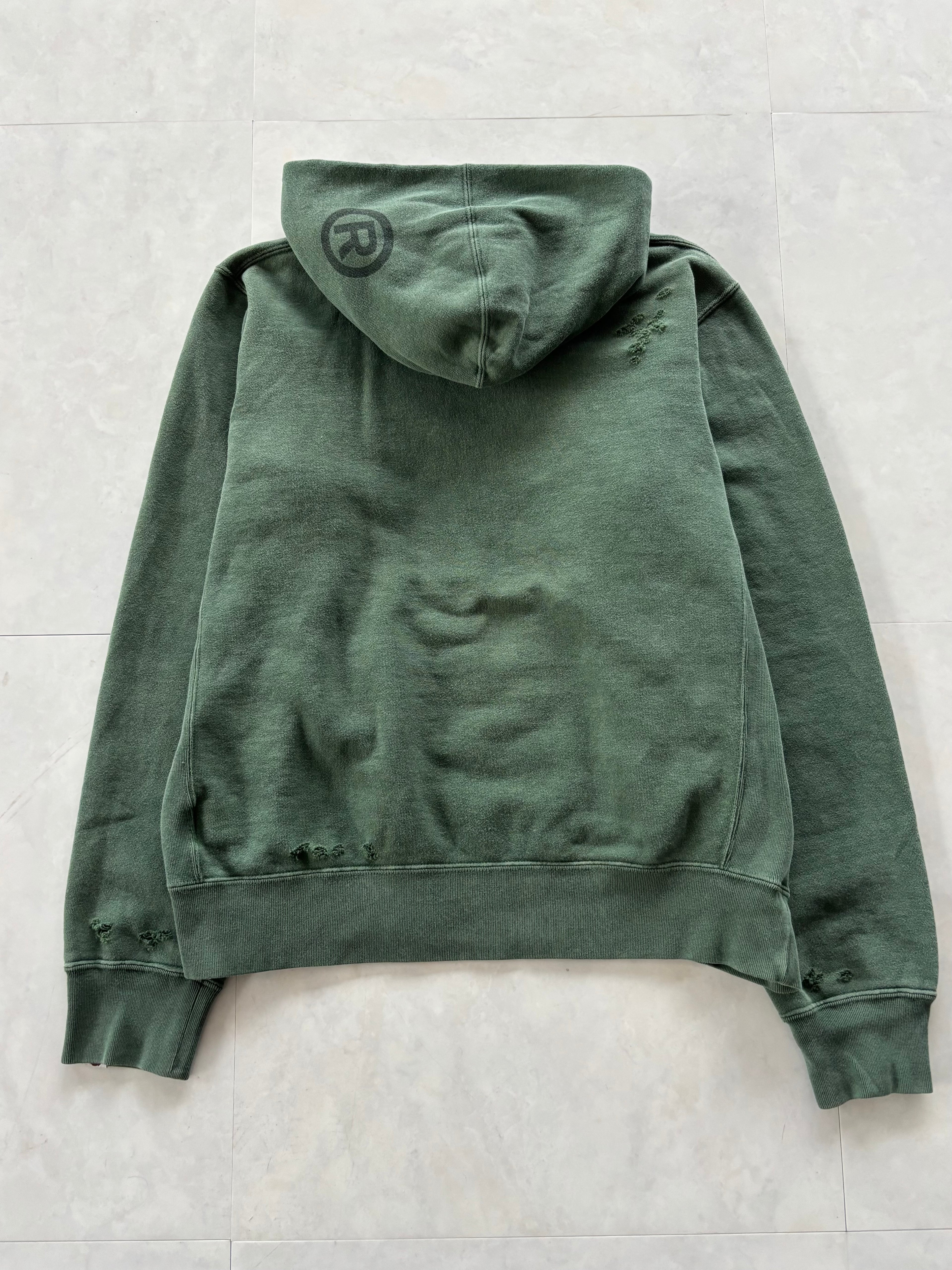 A BATHING APE® Distressed Military Green Hoodie