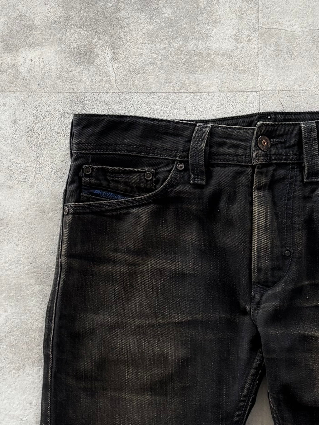 DIESEL BLACK TRIBAL FADED DENIM