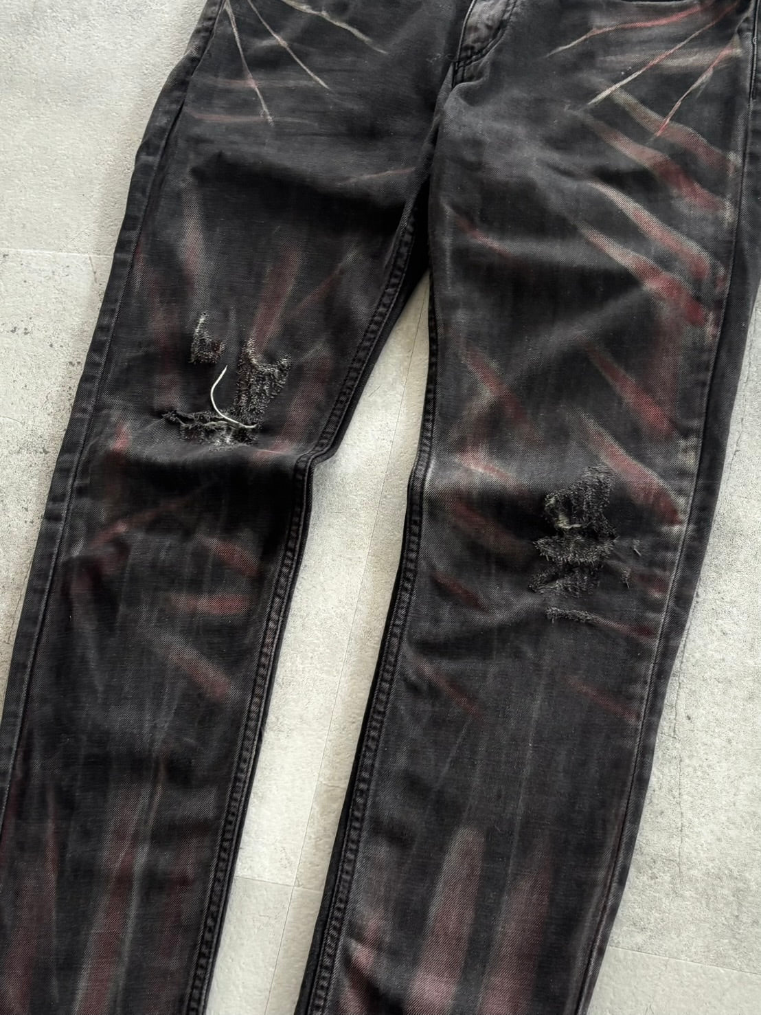 Semantic Design Distressed Art Denim