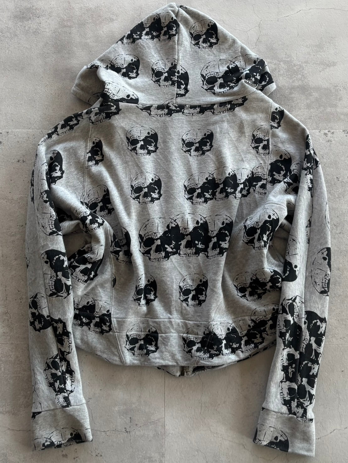 GLAD NEWS All-Over Skull Zip Hoodie