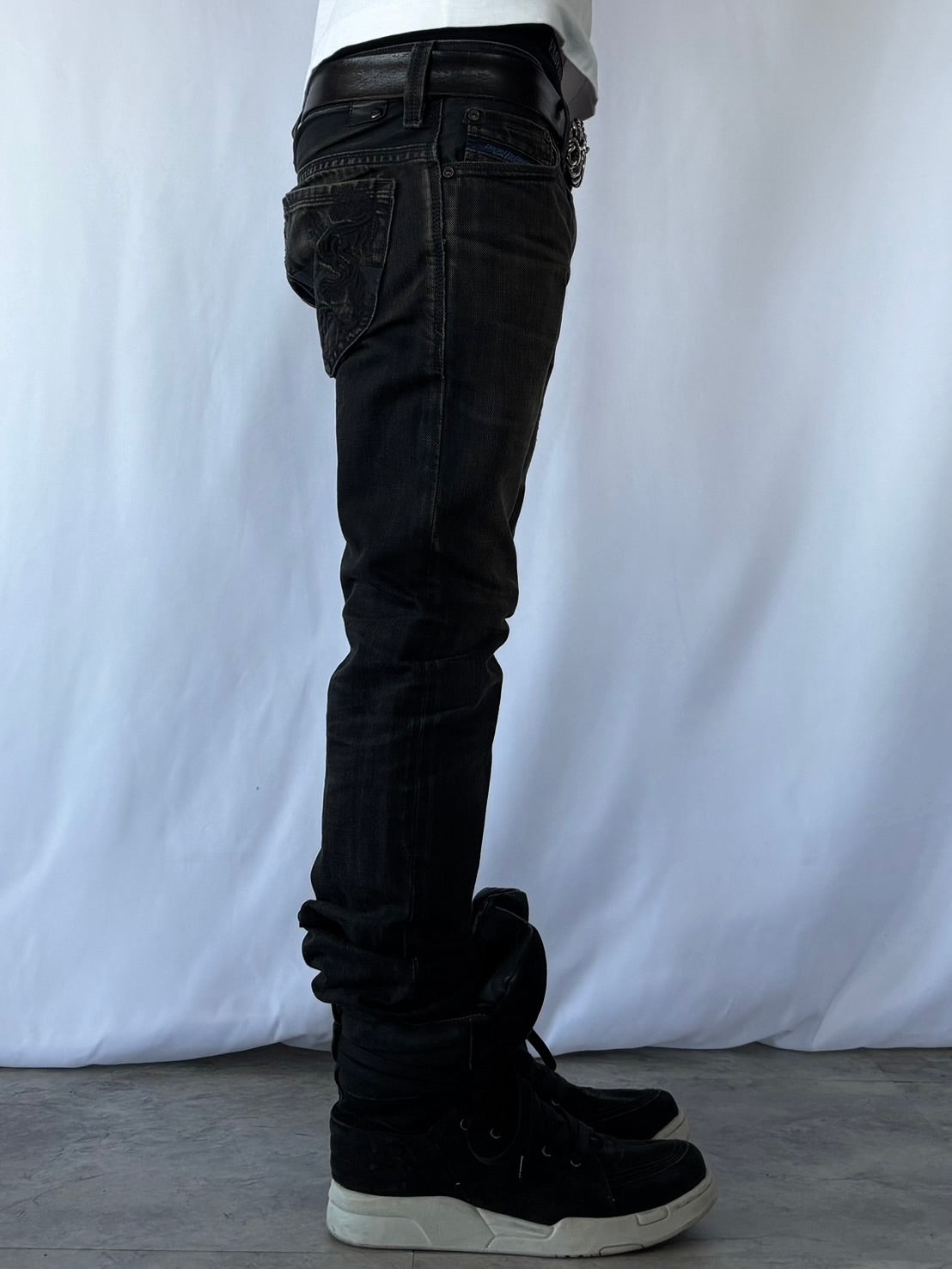 DIESEL BLACK TRIBAL FADED DENIM