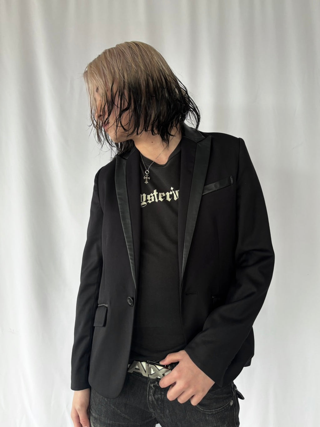 FUGA Satin Lapel Tailored Jacket