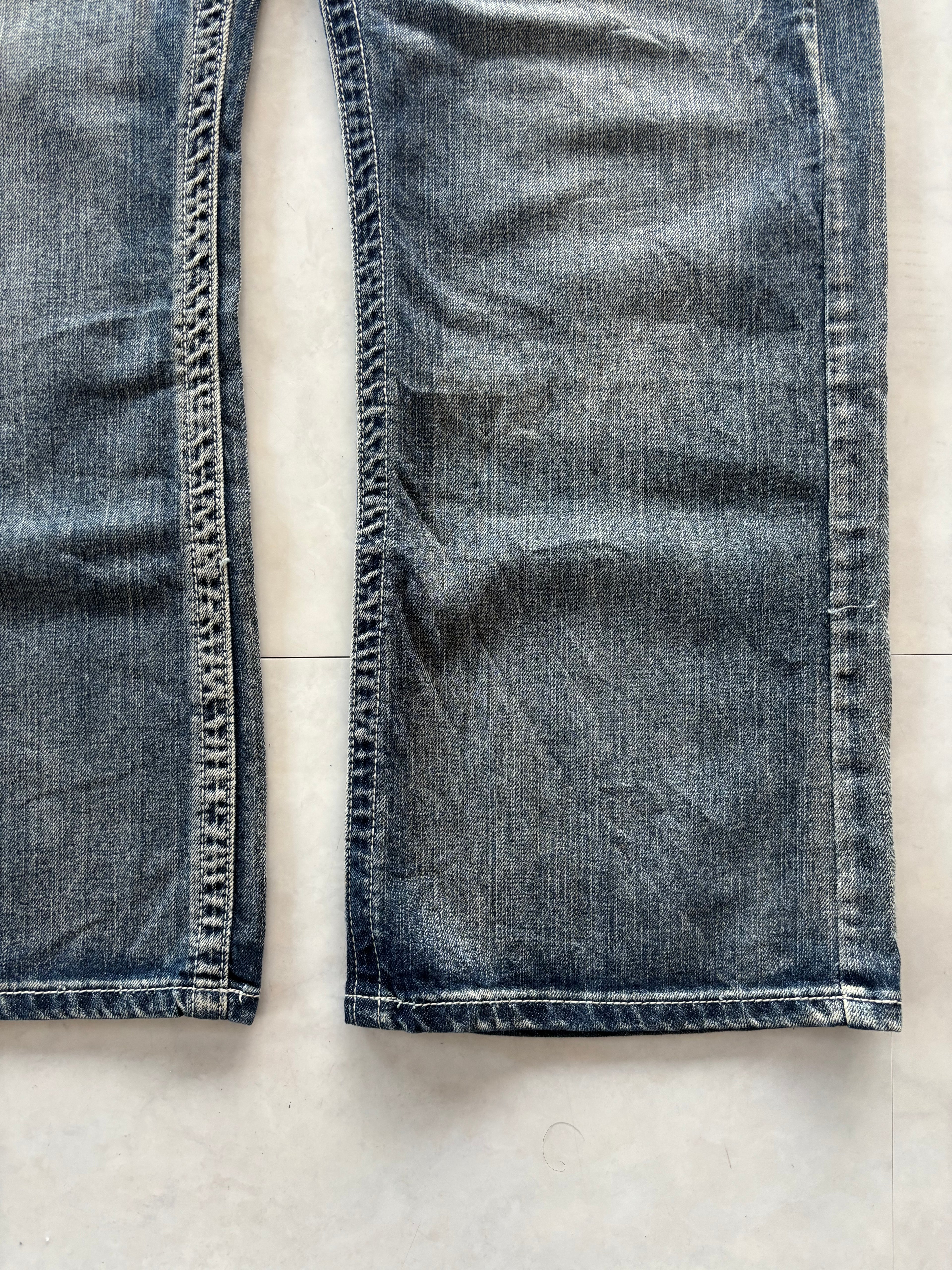 unknown cross buggy denim pants