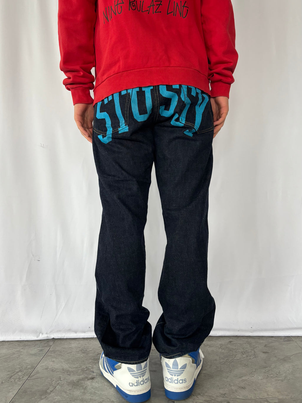 STUSSY Back Paint Logo Jeans