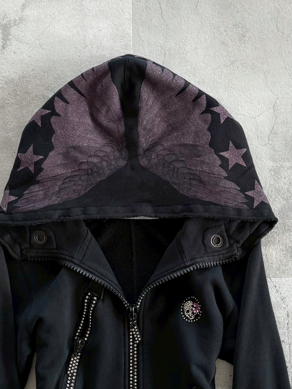 Francis Marks Studded Wing Zip Hoodie