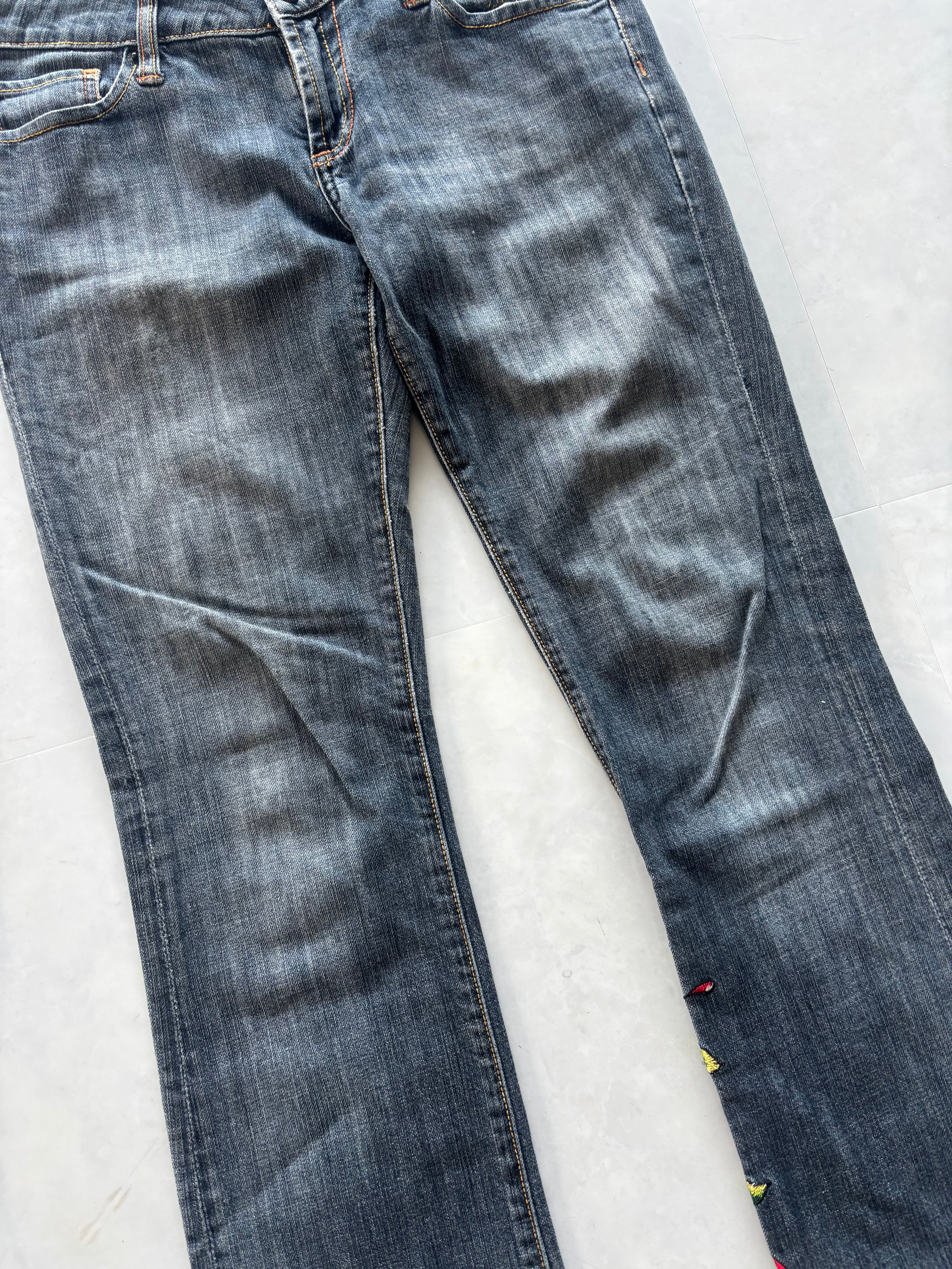 ED HARDY Back Logo Skull-Rose Jeans